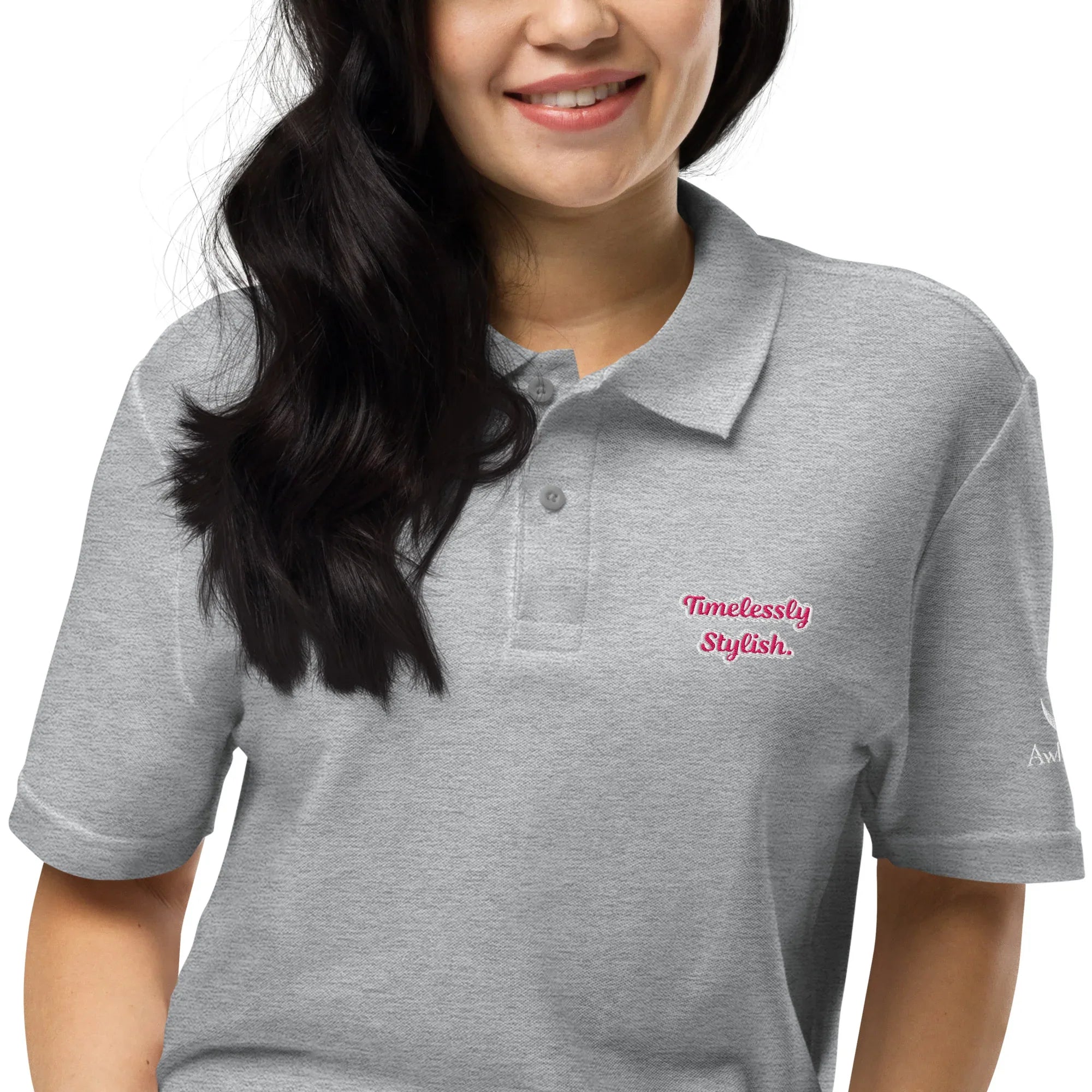 Timelessly Stylish | Unisex Pique Polo Shirt polo shirt AwRans Clothing unisex-pique-polo-shirt-sport-grey-zoomed-in-67b7d6ce6b1c4