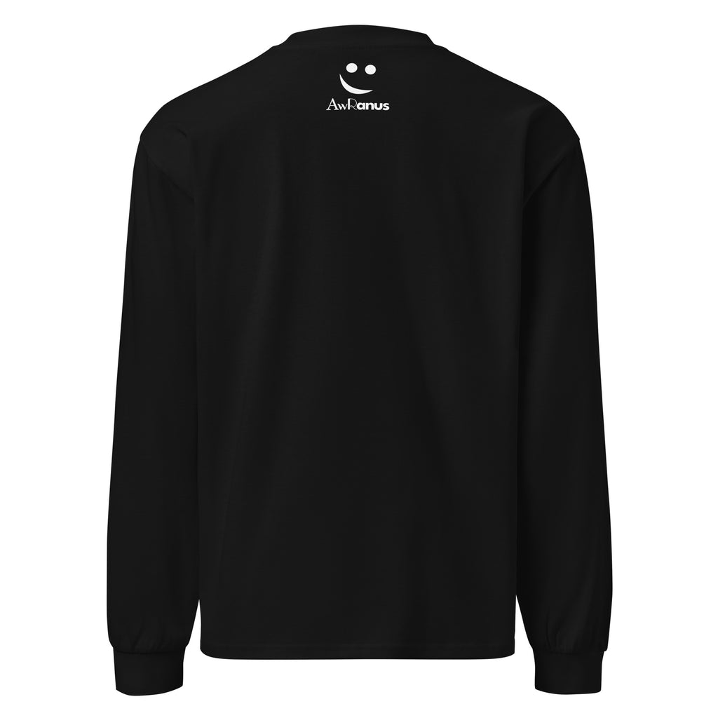 Unisex Premium Heavyweight Long Sleeve Shirt | My Vibes Great Time long sleeve shirt AwRans Clothing unisex-premium-heavyweight-long-sleeve-shirt-black-back-67f2a050c7143
