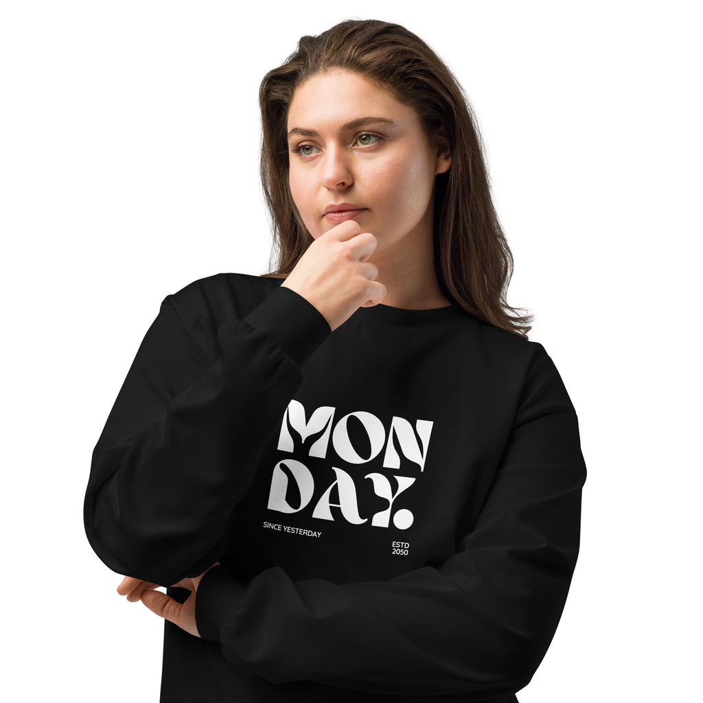 Unisex Premium Heavyweight Long Sleeve Shirt | Monday long sleeve shirt AwRans Clothing unisex-premium-heavyweight-long-sleeve-shirt-black-front-2-67eaac57f149e