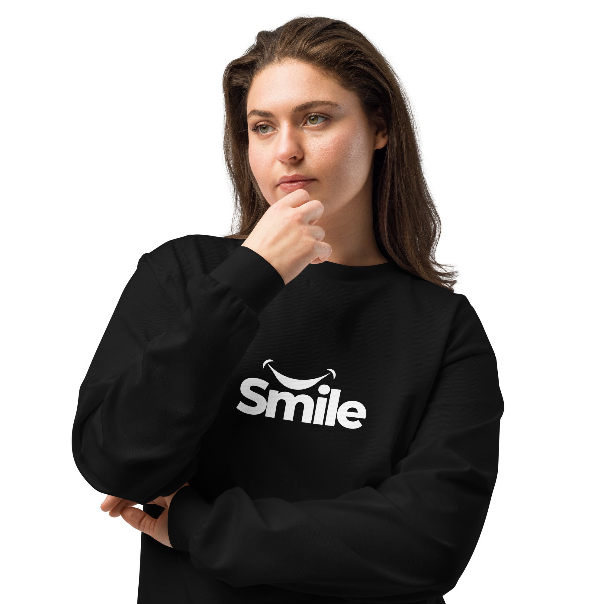 Unisex Premium Heavyweight Long Sleeve Shirt | Smile long sleeve shirt AwRans Clothing unisex-premium-heavyweight-long-sleeve-shirt-black-front-2-67f29f0175b78