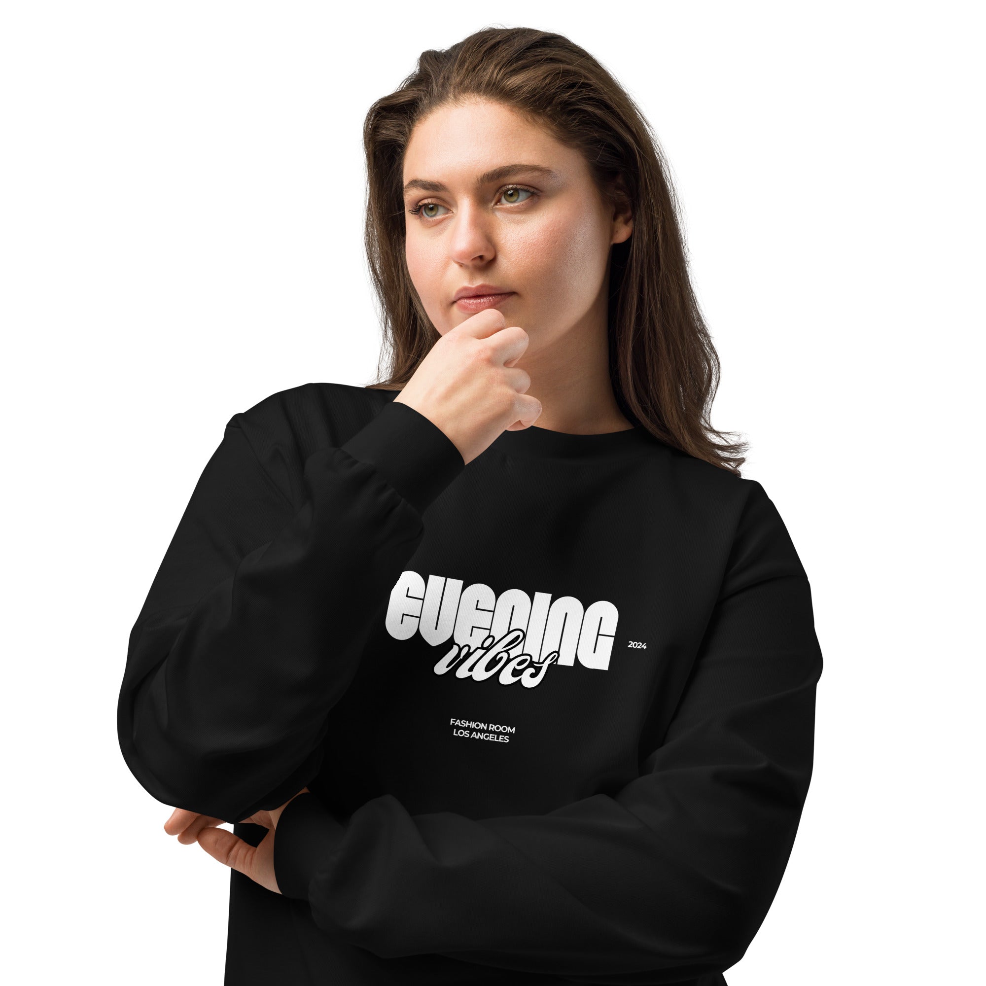 Unisex Premium Heavyweight Long Sleeve Shirt | Evening Vibes long sleeve shirt AwRans Clothing unisex-premium-heavyweight-long-sleeve-shirt-black-front-2-67f2c4172c68a