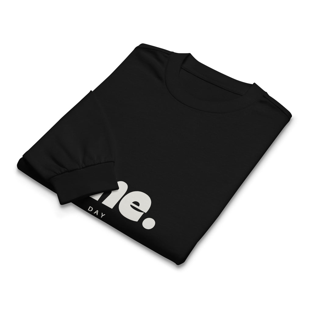 Unisex Premium Heavyweight Long Sleeve Shirt | One Day long sleeve shirt AwRans Clothing unisex-premium-heavyweight-long-sleeve-shirt-black-front-67eaaaf87c817