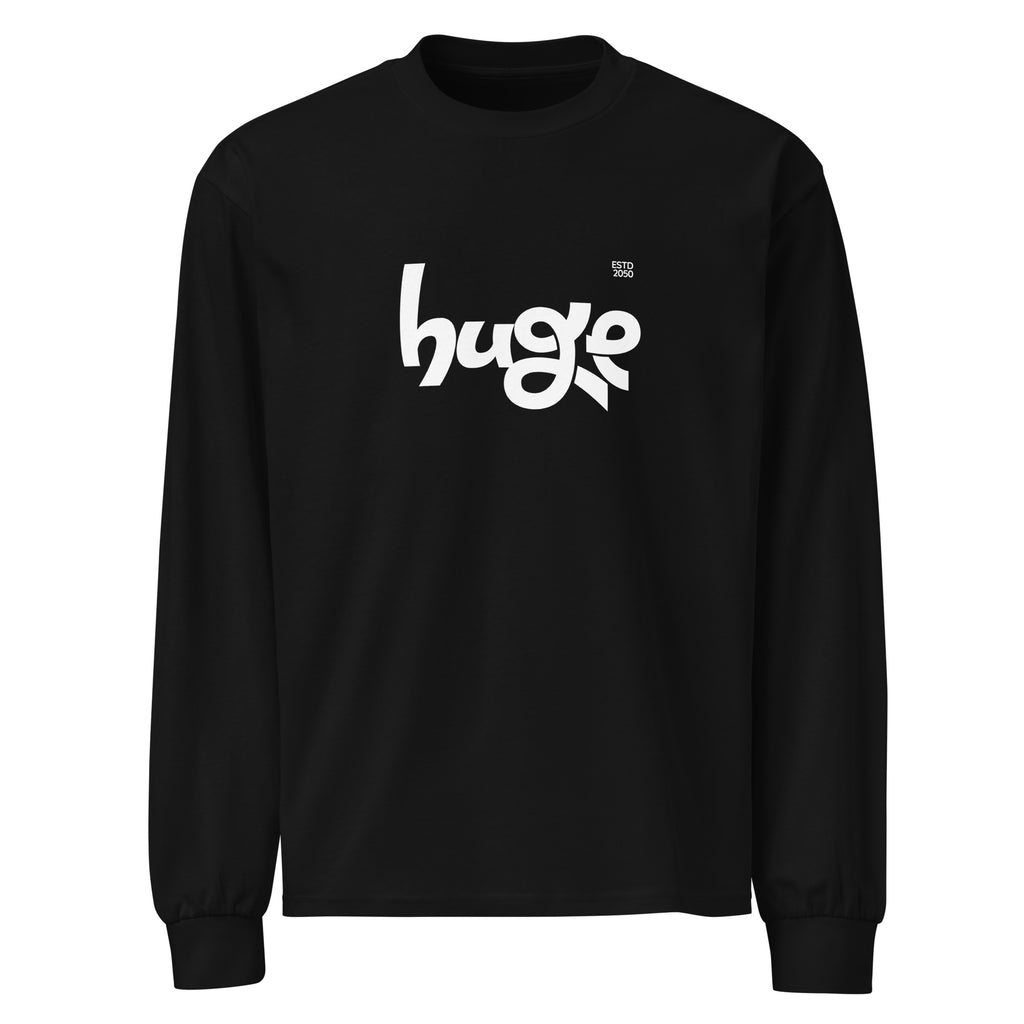 Unisex Premium Heavyweight Long Sleeve Shirt | Huge Black long sleeve shirt AwRans Clothing unisex-premium-heavyweight-long-sleeve-shirt-black-front-67f2943007ea1