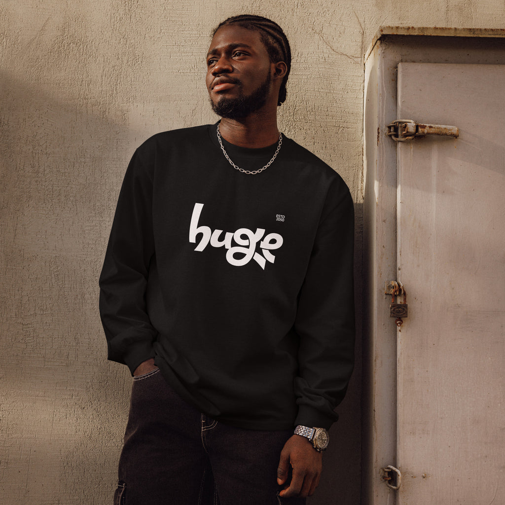 Unisex Premium Heavyweight Long Sleeve Shirt | Huge long sleeve shirt AwRans Clothing unisex-premium-heavyweight-long-sleeve-shirt-black-front-67f29430093da