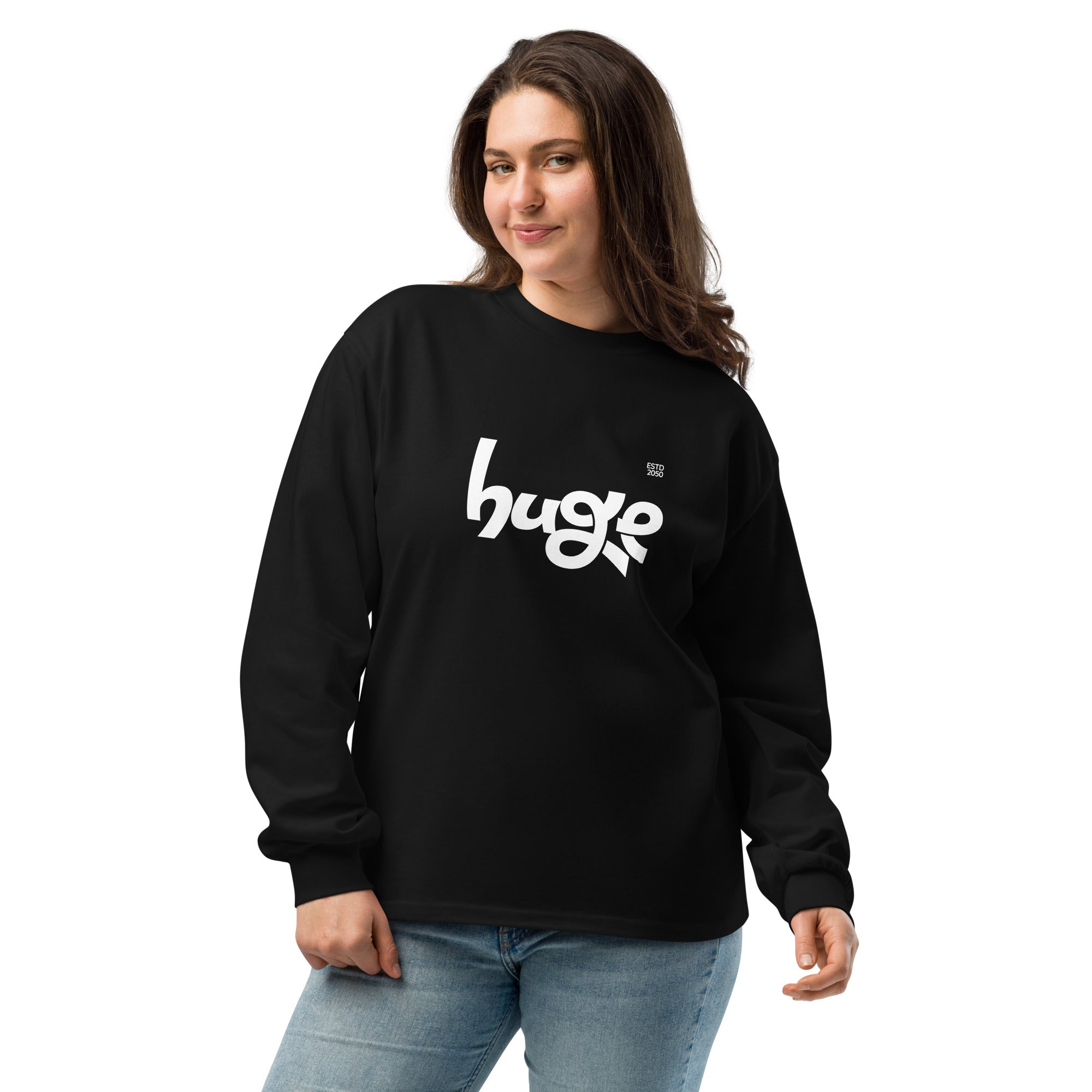 Unisex Premium Heavyweight Long Sleeve Shirt | Huge long sleeve shirt AwRans Clothing unisex-premium-heavyweight-long-sleeve-shirt-black-front-67f2943009a6d