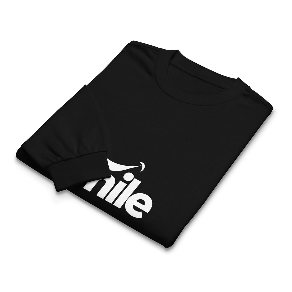 Unisex Premium Heavyweight Long Sleeve Shirt | Smile long sleeve shirt AwRans Clothing unisex-premium-heavyweight-long-sleeve-shirt-black-front-67f29f0176456