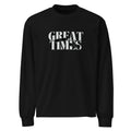 Unisex Premium Heavyweight Long Sleeve Shirt | My Vibes Great Time Black long sleeve shirt AwRans Clothing unisex-premium-heavyweight-long-sleeve-shirt-black-front-67f2a050904b9
