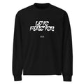 Unisex Premium Heavyweight Long Sleeve Shirt | Love Forever Black long sleeve shirt AwRans Clothing unisex-premium-heavyweight-long-sleeve-shirt-black-front-67f2c2d858188