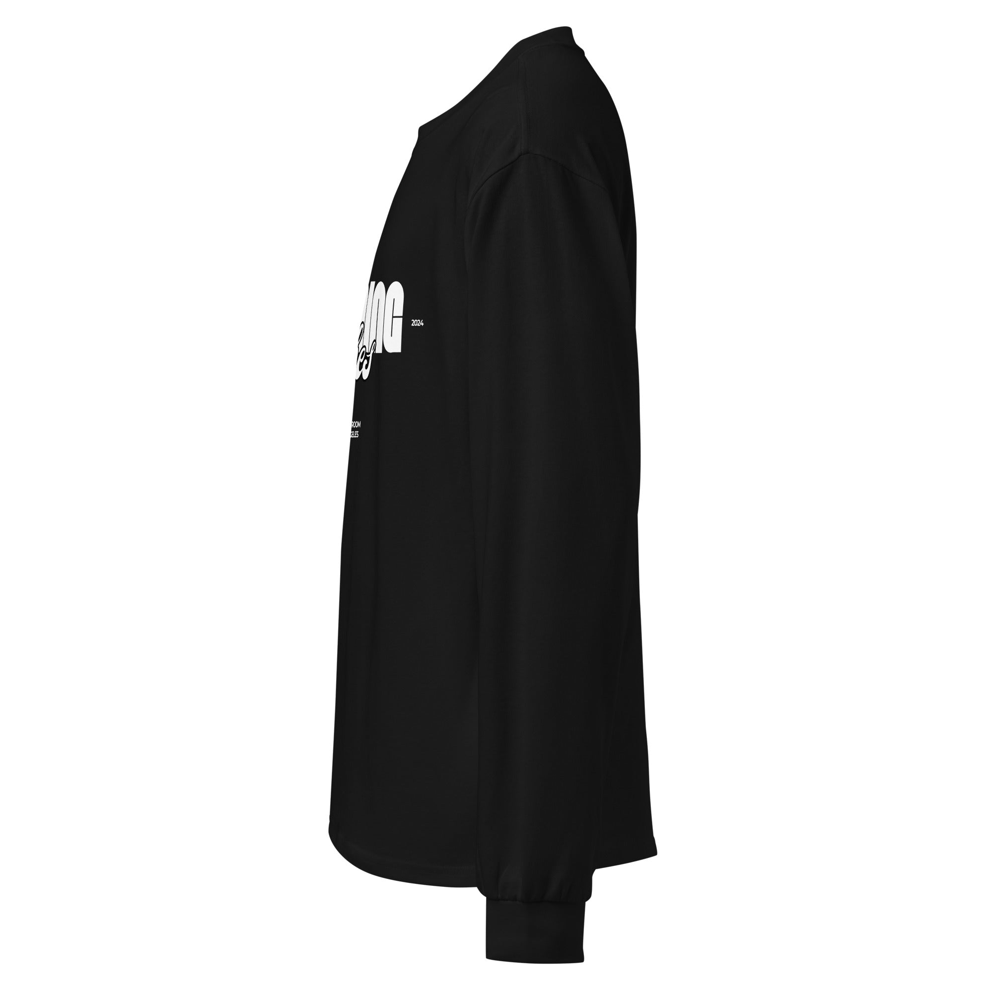 Unisex Premium Heavyweight Long Sleeve Shirt | Evening Vibes long sleeve shirt AwRans Clothing unisex-premium-heavyweight-long-sleeve-shirt-black-left-67f2c4172da0d