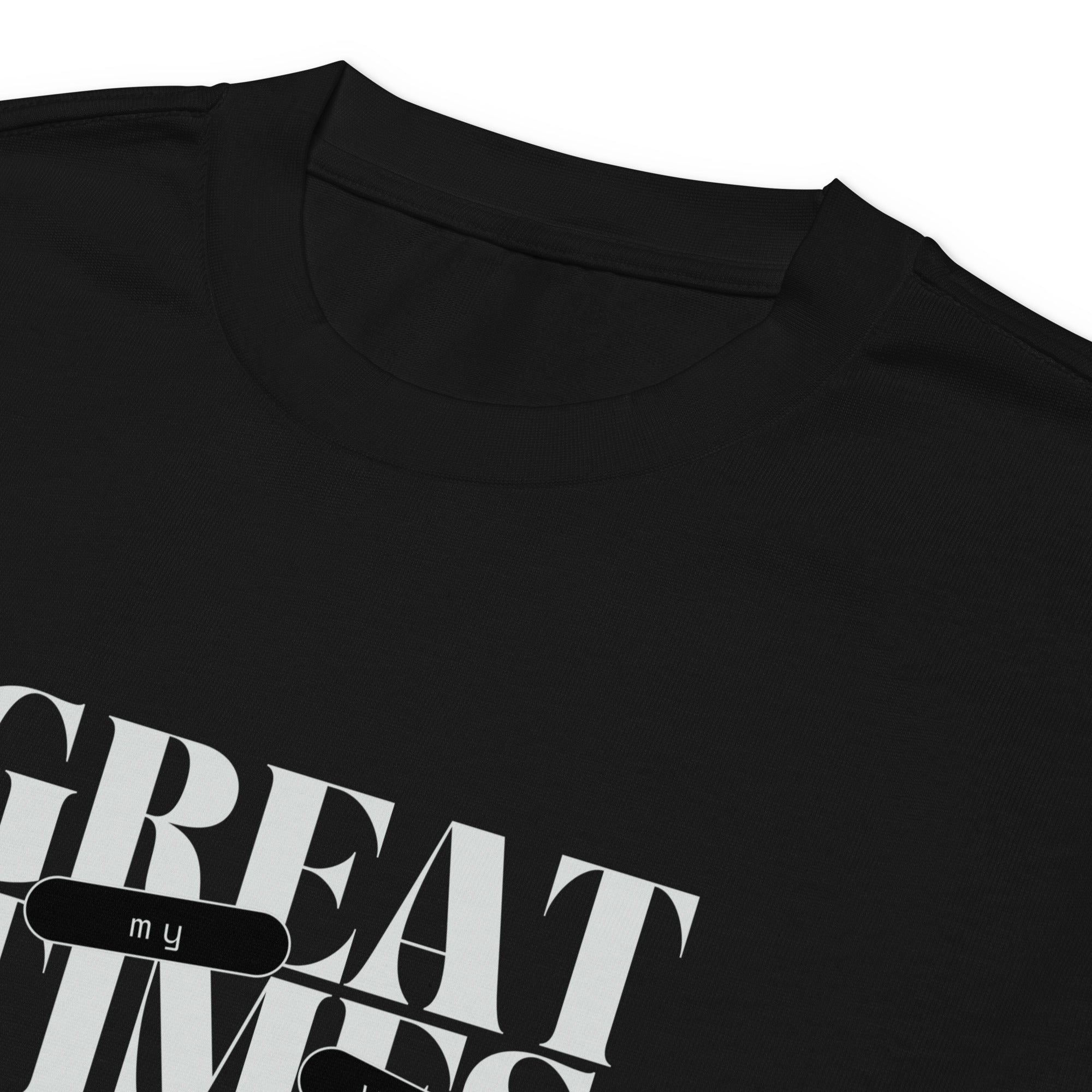 Unisex Premium Heavyweight Long Sleeve Shirt | My Vibes Great Time long sleeve shirt AwRans Clothing unisex-premium-heavyweight-long-sleeve-shirt-black-product-details-2-67f2a050917d7