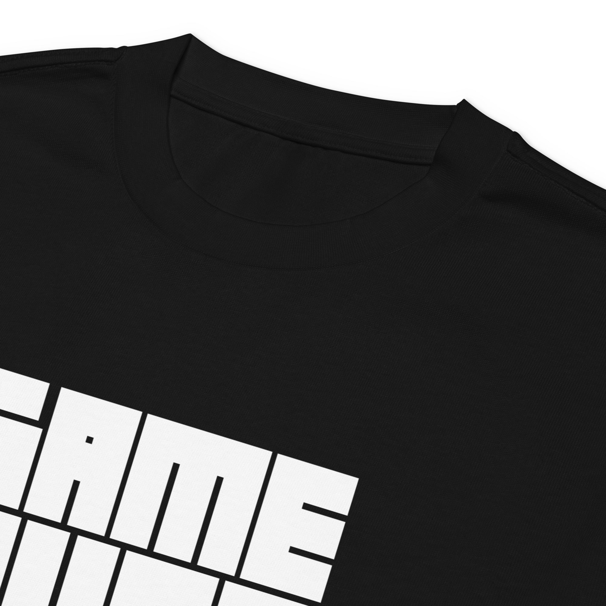 Unisex Premium Heavyweight Long Sleeve Shirt | Game Over long sleeve shirt AwRans Clothing unisex-premium-heavyweight-long-sleeve-shirt-black-product-details-2-67f2c24279ba3