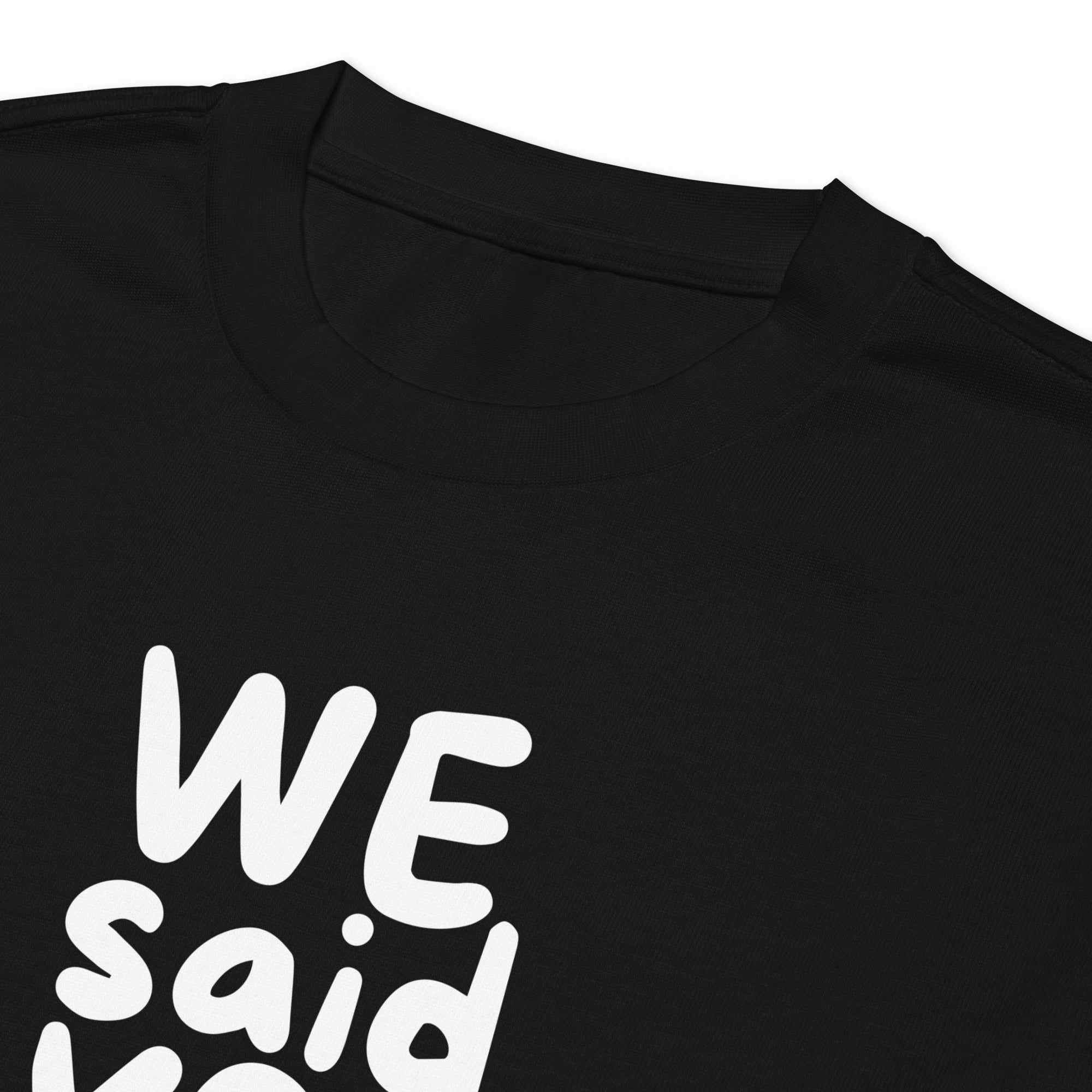 Unisex Premium Heavyweight Long Sleeve Shirt | We Said Yes long sleeve shirt AwRans Clothing unisex-premium-heavyweight-long-sleeve-shirt-black-product-details-2-67f2c367cbdb9