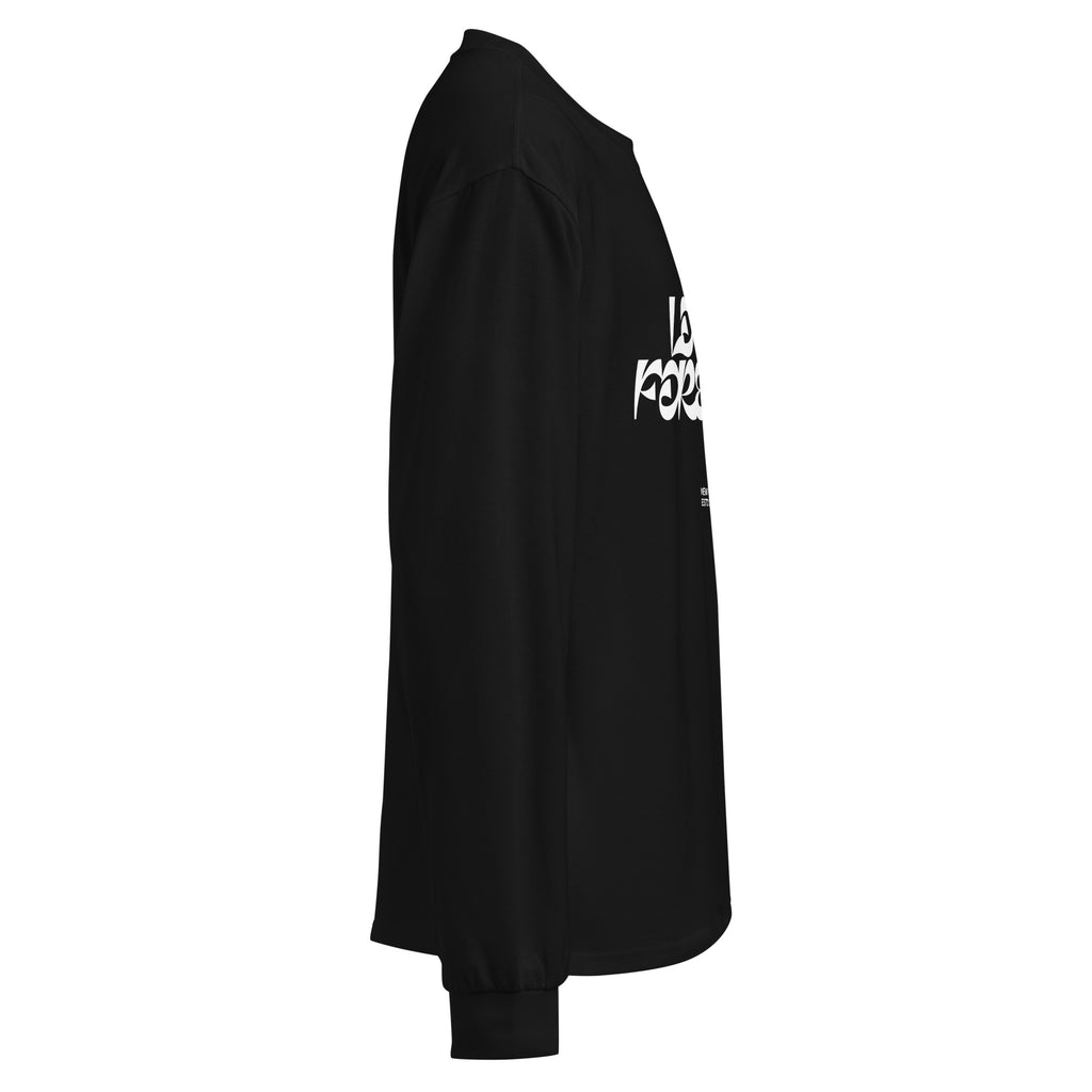 Unisex Premium Heavyweight Long Sleeve Shirt | Love Forever long sleeve shirt AwRans Clothing unisex-premium-heavyweight-long-sleeve-shirt-black-right-67f2c2d8b0827