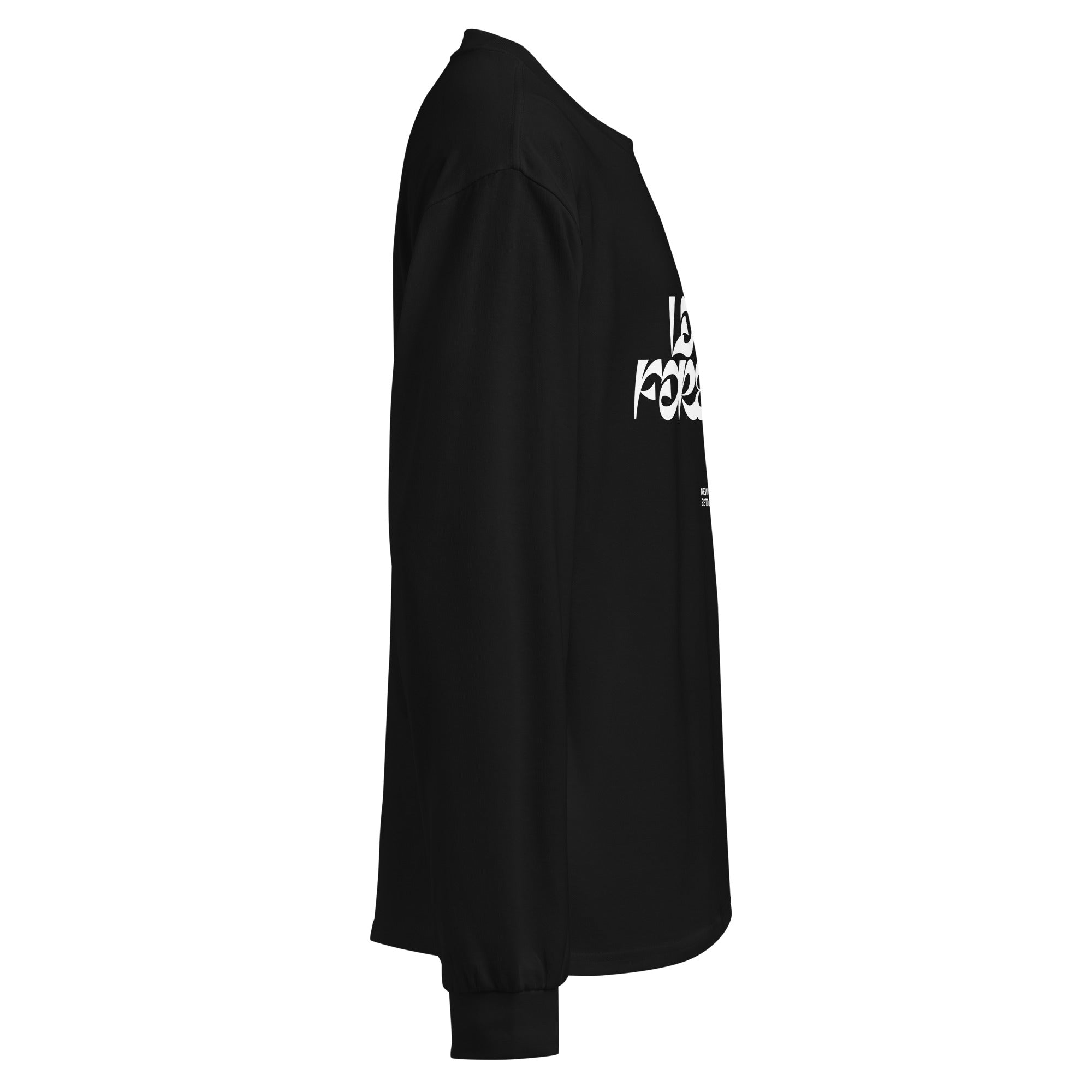 Unisex Premium Heavyweight Long Sleeve Shirt | Love Forever long sleeve shirt AwRans Clothing unisex-premium-heavyweight-long-sleeve-shirt-black-right-67f2c2d8b0827