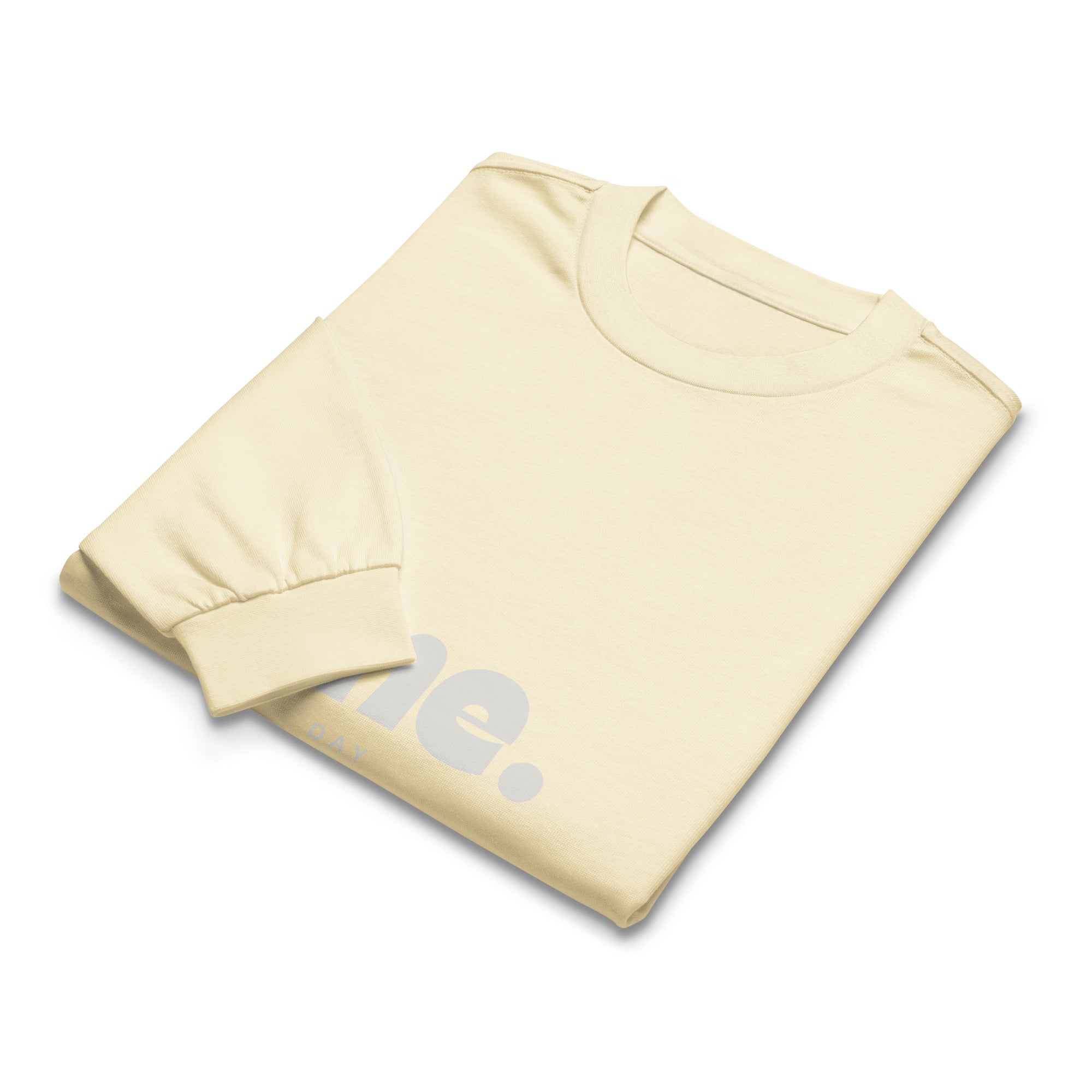 Unisex Premium Heavyweight Long Sleeve Shirt | One Day long sleeve shirt AwRans Clothing unisex-premium-heavyweight-long-sleeve-shirt-butter-front-67eaaaf8aabbd