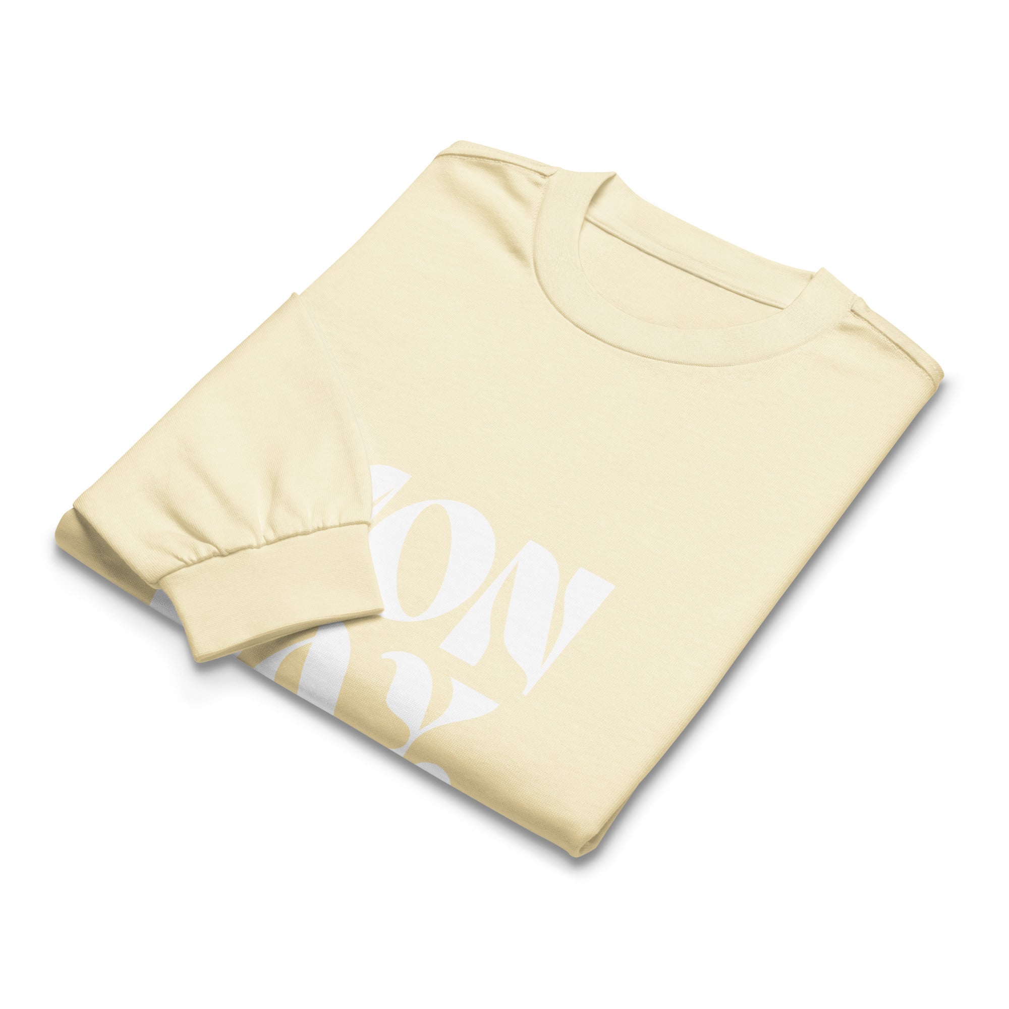 Unisex Premium Heavyweight Long Sleeve Shirt | Monday long sleeve shirt AwRans Clothing unisex-premium-heavyweight-long-sleeve-shirt-butter-front-67eaac5821192