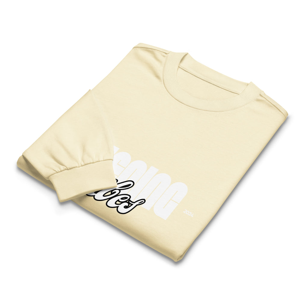 Unisex Premium Heavyweight Long Sleeve Shirt | Evening Vibes long sleeve shirt AwRans Clothing unisex-premium-heavyweight-long-sleeve-shirt-butter-front-67f2c41702179