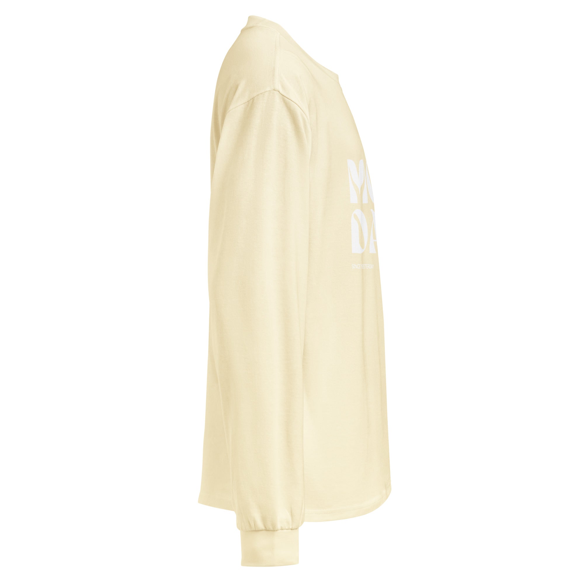 Unisex Premium Heavyweight Long Sleeve Shirt | Monday long sleeve shirt AwRans Clothing unisex-premium-heavyweight-long-sleeve-shirt-butter-right-67eaac5844b09