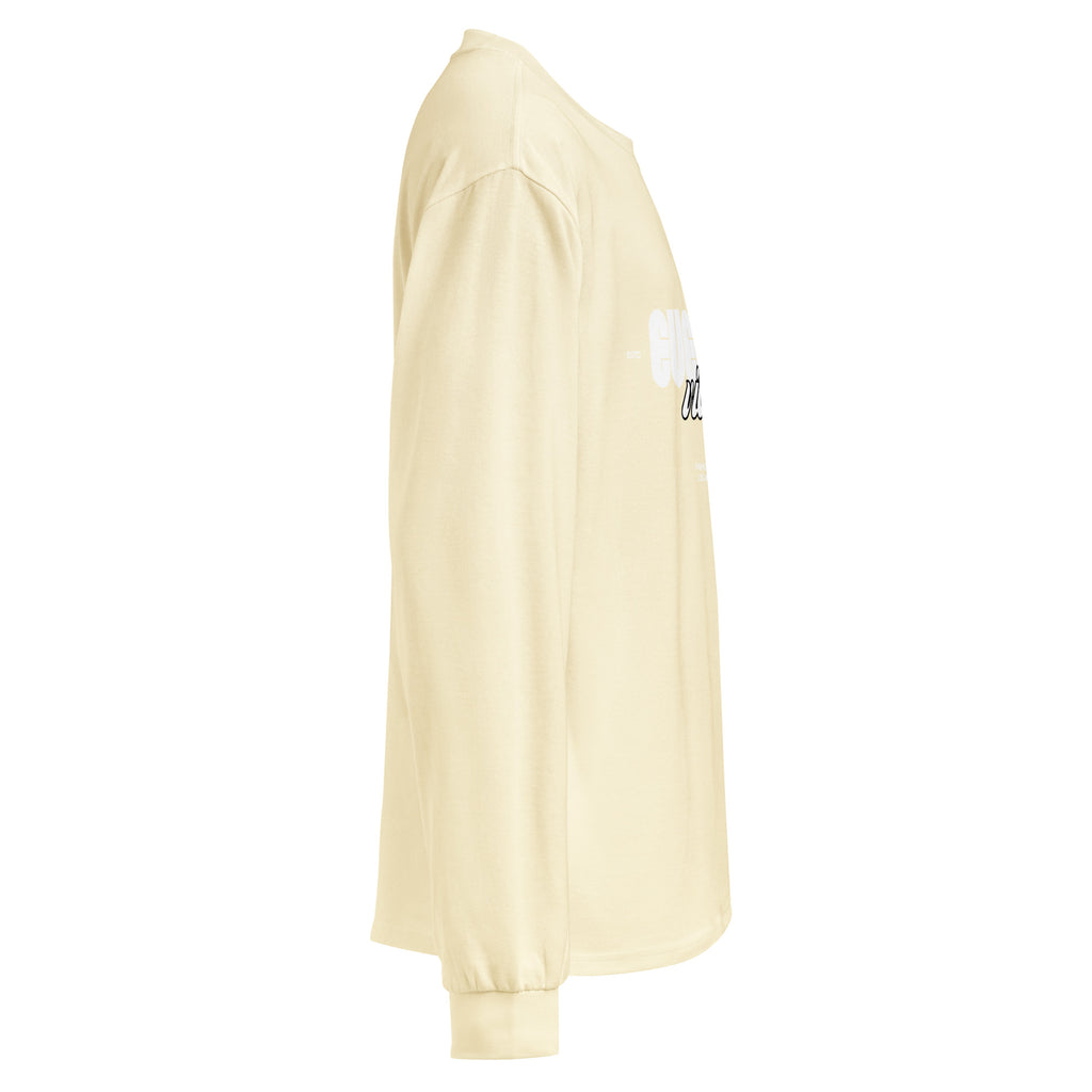 Unisex Premium Heavyweight Long Sleeve Shirt | Evening Vibes long sleeve shirt AwRans Clothing unisex-premium-heavyweight-long-sleeve-shirt-butter-right-67f2c4173b80b
