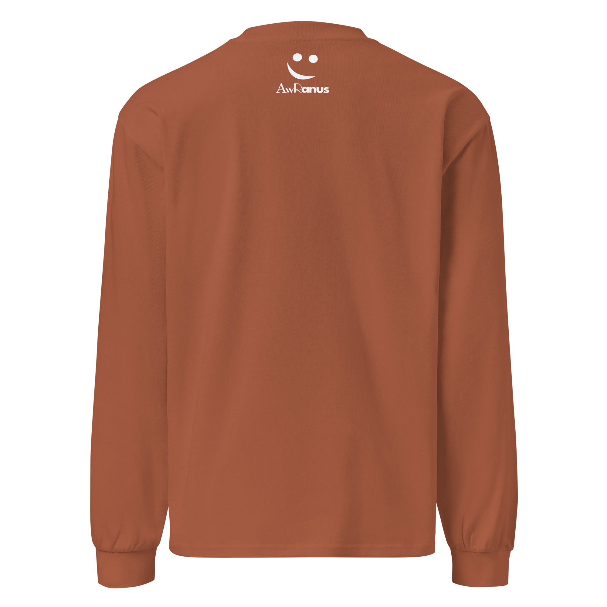 Unisex Premium Heavyweight Long Sleeve Shirt | Smile long sleeve shirt AwRans Clothing unisex-premium-heavyweight-long-sleeve-shirt-clay-back-67f29f01b72ab