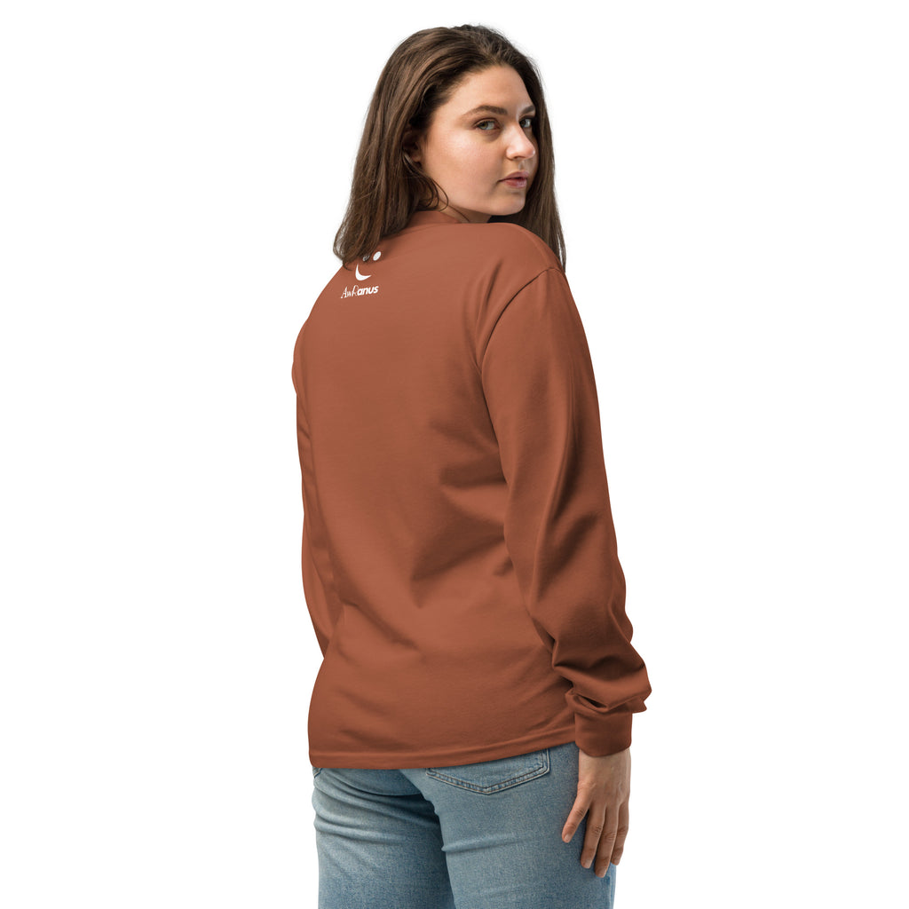 Unisex Premium Heavyweight Long Sleeve Shirt | Love Forever long sleeve shirt AwRans Clothing unisex-premium-heavyweight-long-sleeve-shirt-clay-back-67f2c2d882fe7