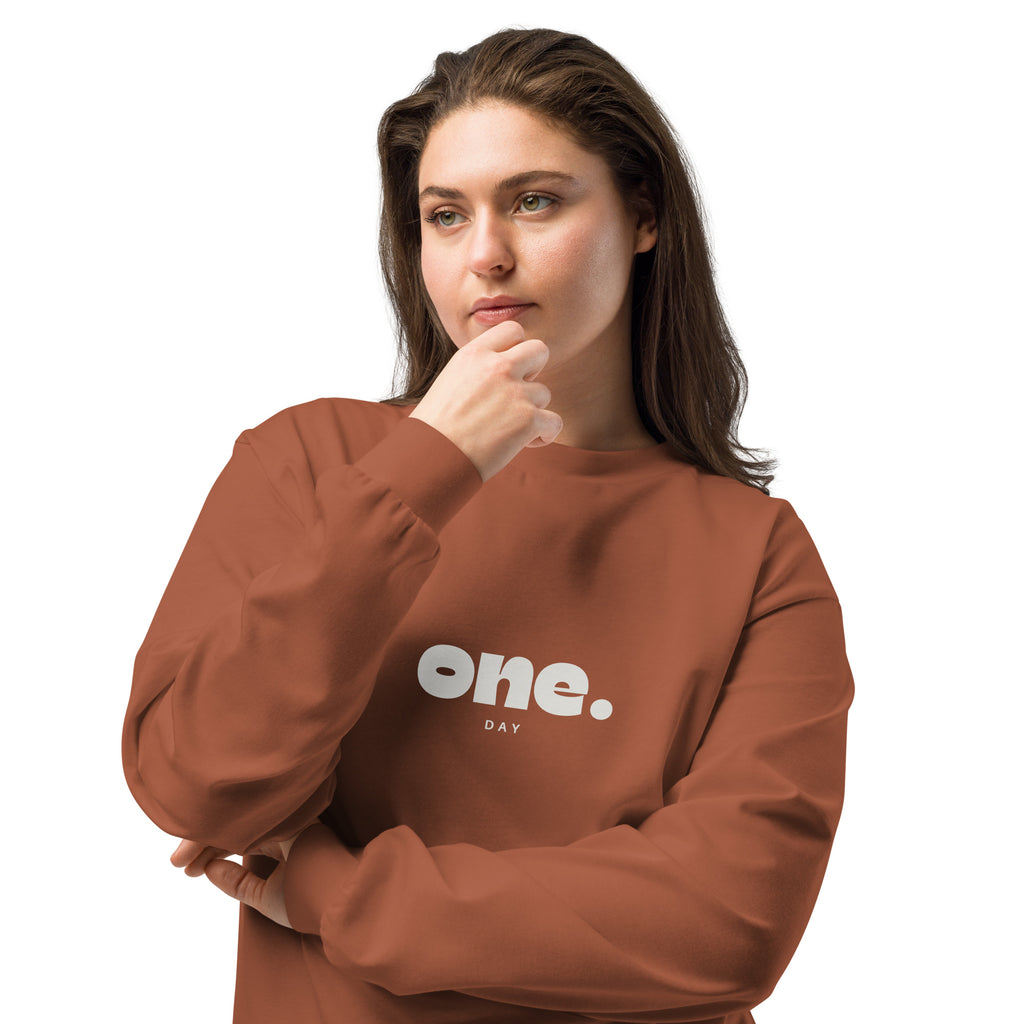 Unisex Premium Heavyweight Long Sleeve Shirt | One Day long sleeve shirt AwRans Clothing unisex-premium-heavyweight-long-sleeve-shirt-clay-front-2-67eaaaf889157