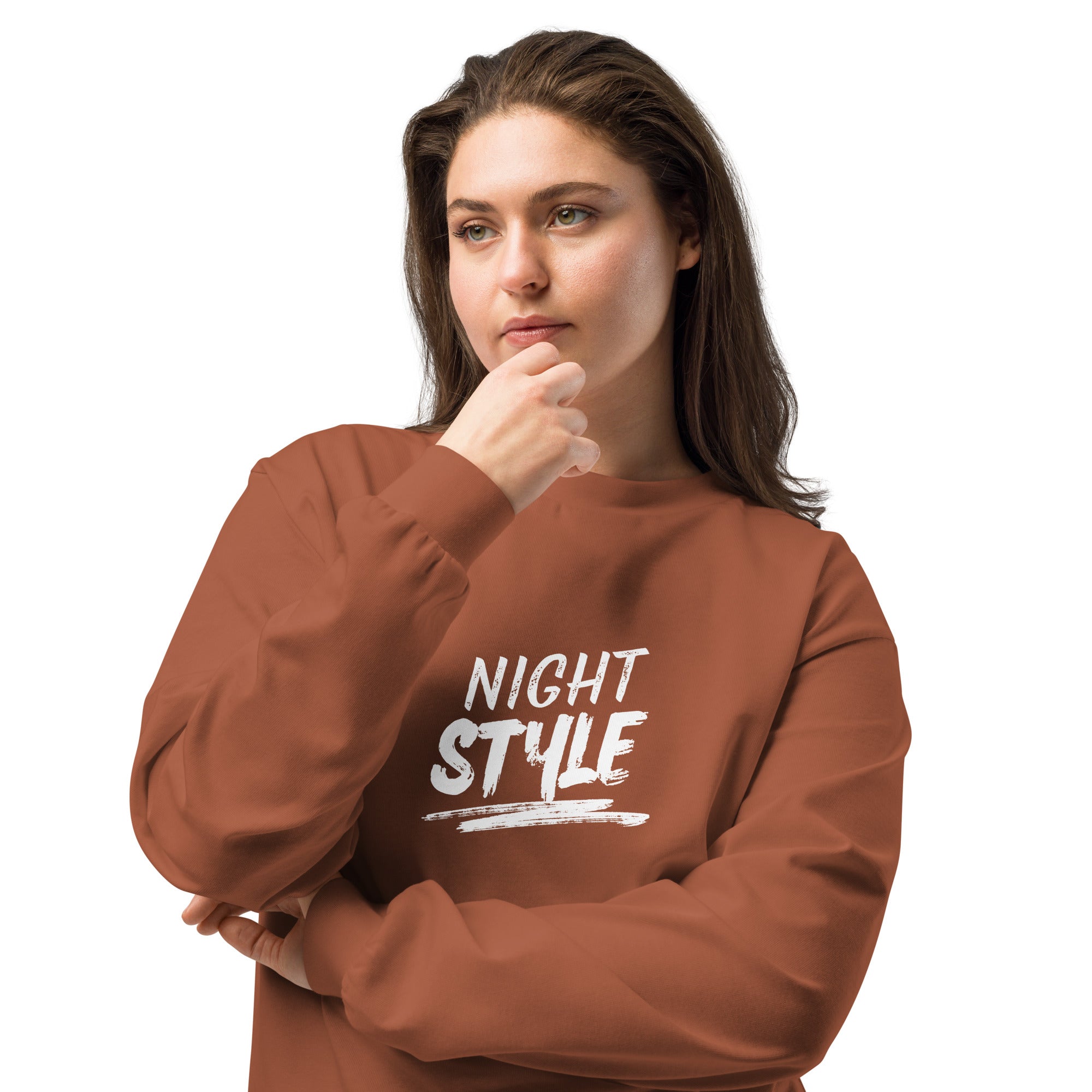 Unisex Premium Heavyweight Long Sleeve Shirt | Night Style long sleeve shirt AwRans Clothing unisex-premium-heavyweight-long-sleeve-shirt-clay-front-2-67eaaba7a4cce