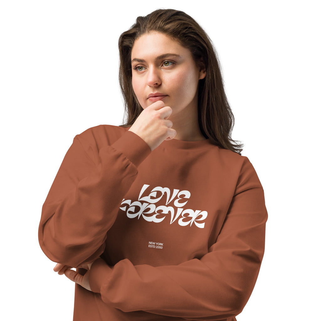 Unisex Premium Heavyweight Long Sleeve Shirt | Love Forever long sleeve shirt AwRans Clothing unisex-premium-heavyweight-long-sleeve-shirt-clay-front-2-67f2c2d87cb45