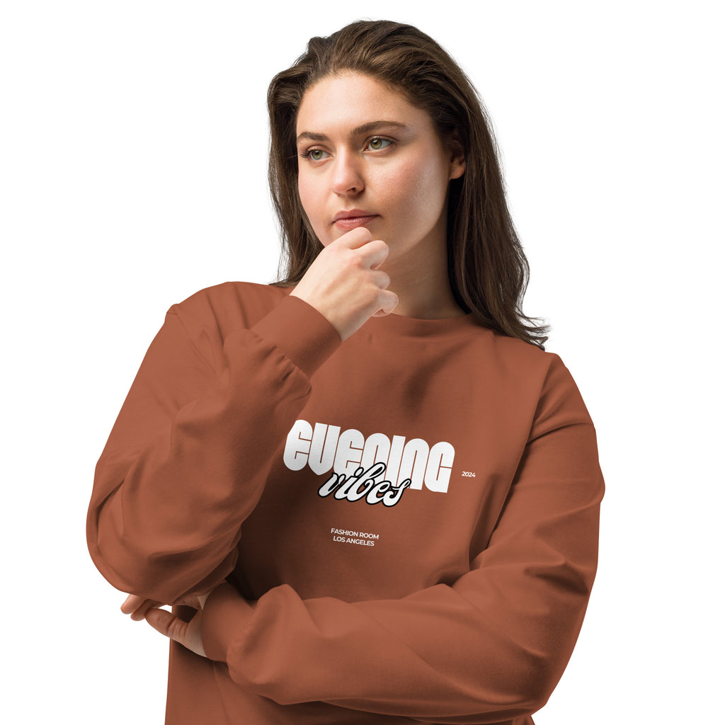 Unisex Premium Heavyweight Long Sleeve Shirt | Evening Vibes long sleeve shirt AwRans Clothing unisex-premium-heavyweight-long-sleeve-shirt-clay-front-2-67f2c416f1846