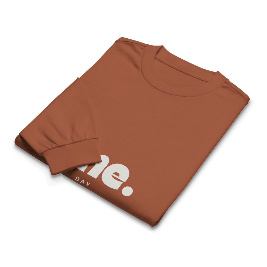 Unisex Premium Heavyweight Long Sleeve Shirt | One Day long sleeve shirt AwRans Clothing unisex-premium-heavyweight-long-sleeve-shirt-clay-front-67eaaaf88b965