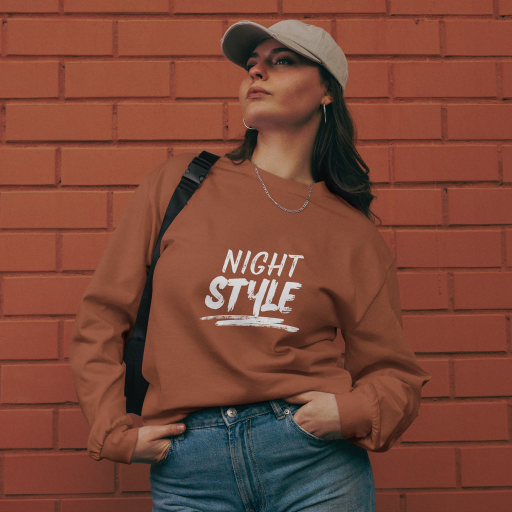 Unisex Premium Heavyweight Long Sleeve Shirt | Night Style long sleeve shirt AwRans Clothing unisex-premium-heavyweight-long-sleeve-shirt-clay-front-67eaaba7a43f2