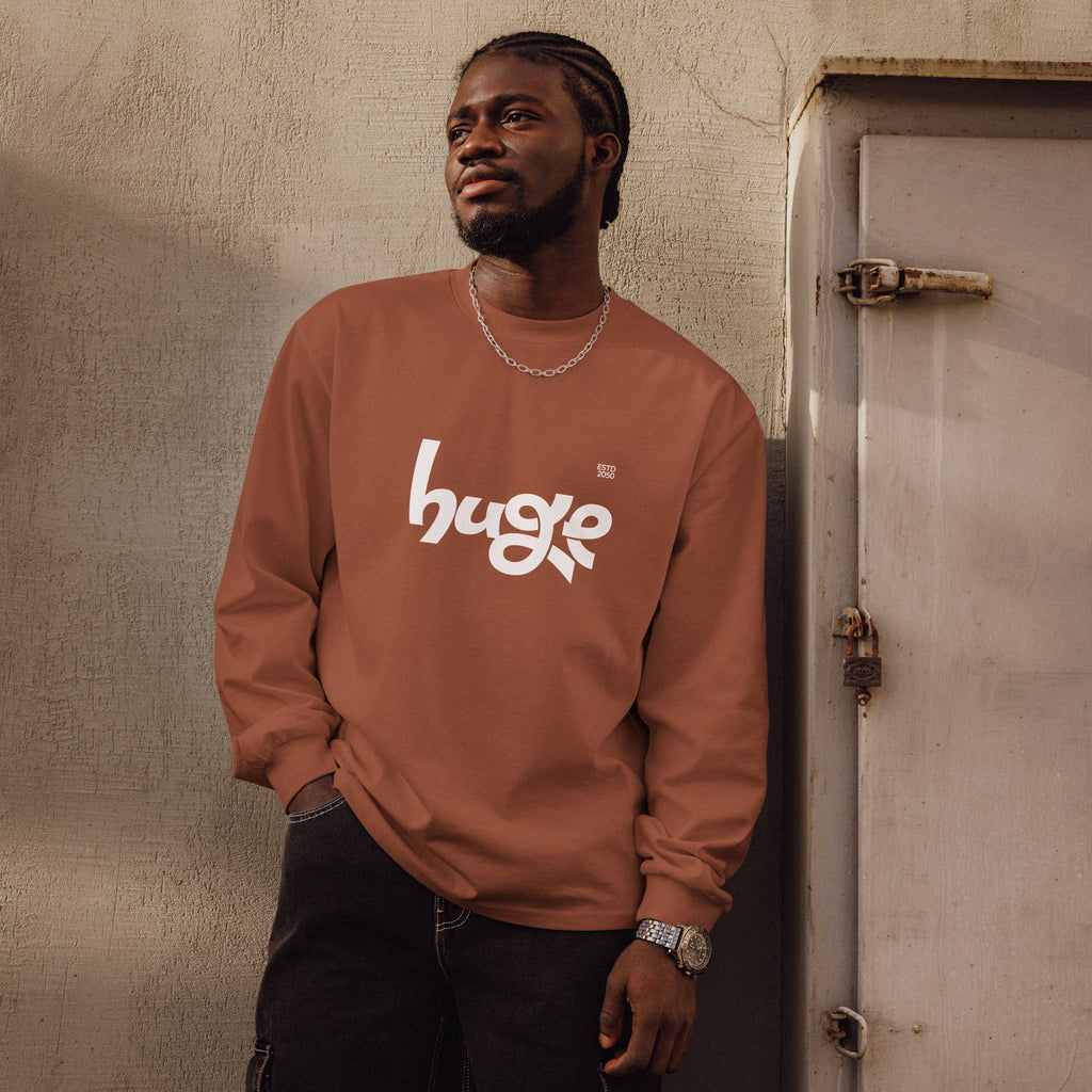 Unisex Premium Heavyweight Long Sleeve Shirt | Huge long sleeve shirt AwRans Clothing unisex-premium-heavyweight-long-sleeve-shirt-clay-front-67f294301d357