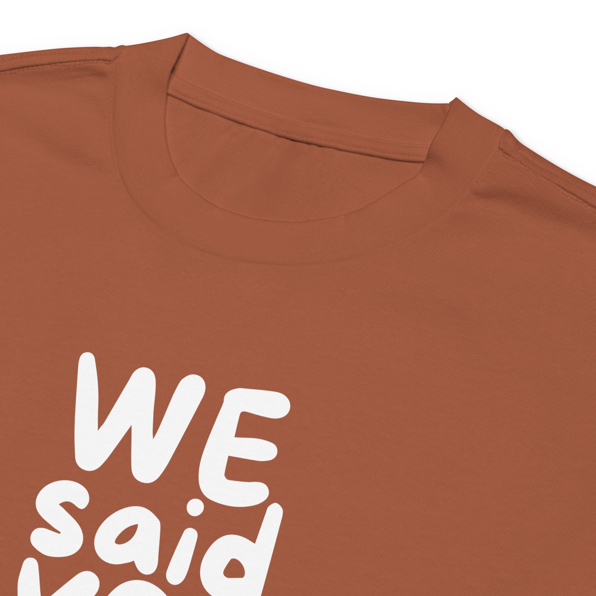 Unisex Premium Heavyweight Long Sleeve Shirt | We Said Yes long sleeve shirt AwRans Clothing unisex-premium-heavyweight-long-sleeve-shirt-clay-product-details-2-67f2c367e2ab7