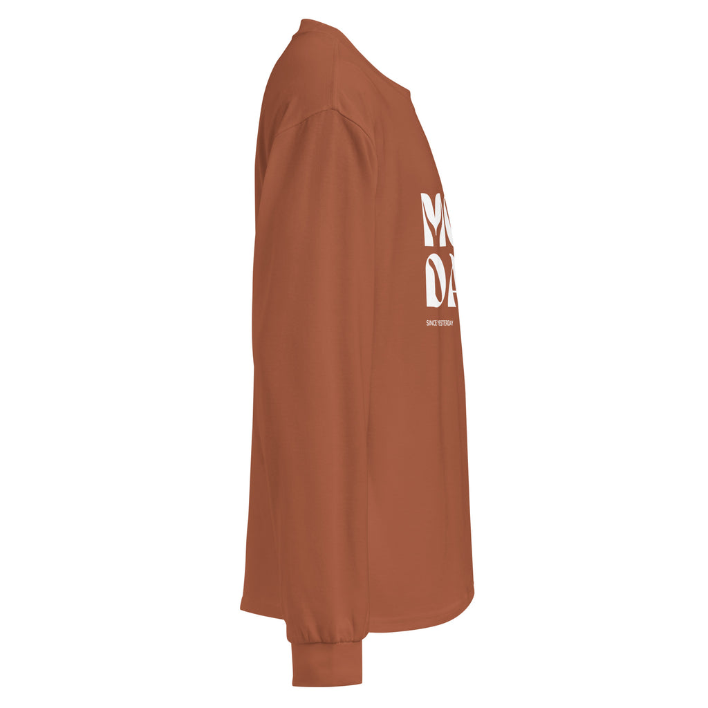 Unisex Premium Heavyweight Long Sleeve Shirt | Monday long sleeve shirt AwRans Clothing unisex-premium-heavyweight-long-sleeve-shirt-clay-right-67eaac583ced3