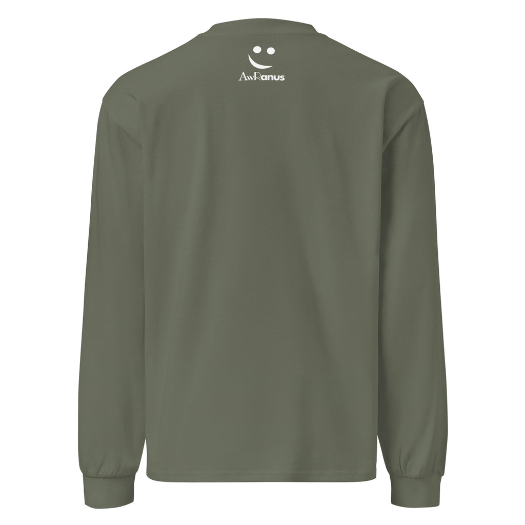 Unisex Premium Heavyweight Long Sleeve Shirt | Game Over long sleeve shirt AwRans Clothing unisex-premium-heavyweight-long-sleeve-shirt-cypress-back-67f2c242c60aa