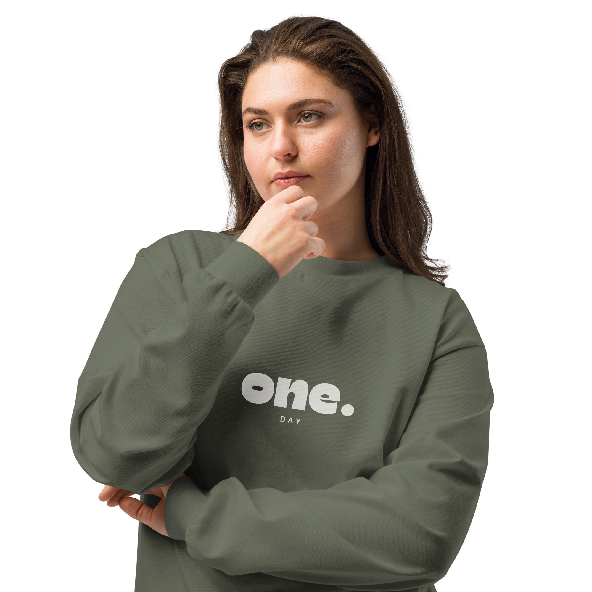 Unisex Premium Heavyweight Long Sleeve Shirt | One Day long sleeve shirt AwRans Clothing unisex-premium-heavyweight-long-sleeve-shirt-cypress-front-2-67eaaaf896c50