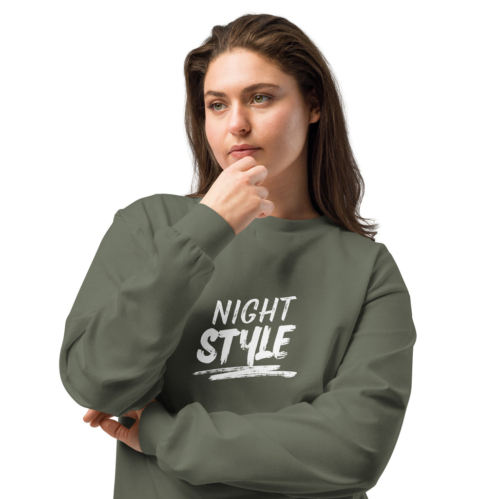 Unisex Premium Heavyweight Long Sleeve Shirt | Night Style long sleeve shirt AwRans Clothing unisex-premium-heavyweight-long-sleeve-shirt-cypress-front-2-67eaaba7af111