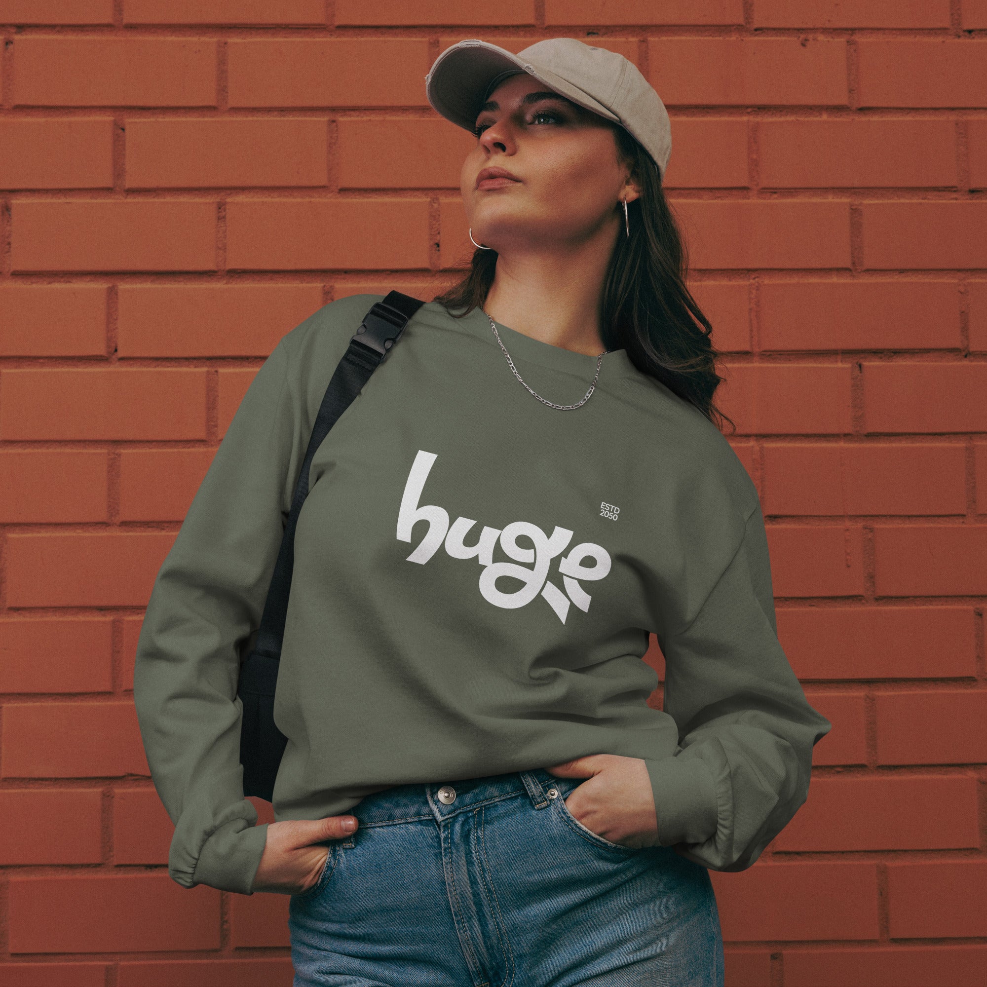 Unisex Premium Heavyweight Long Sleeve Shirt | Huge long sleeve shirt AwRans Clothing unisex-premium-heavyweight-long-sleeve-shirt-cypress-front-67f294302681e