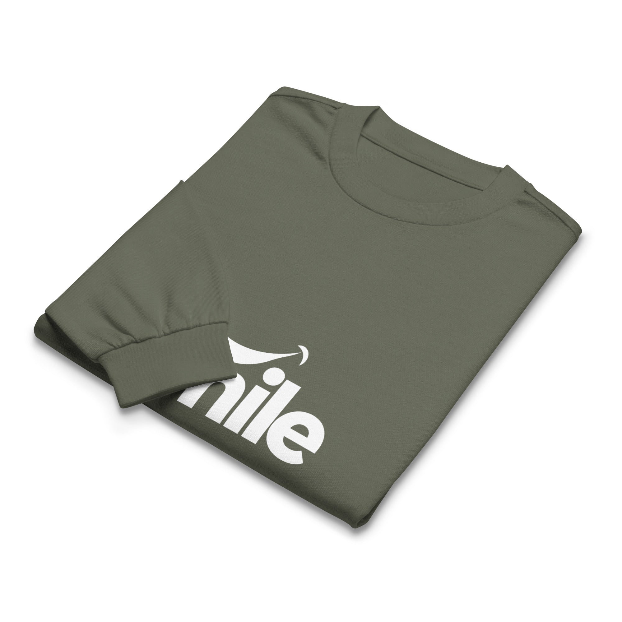 Unisex Premium Heavyweight Long Sleeve Shirt | Smile long sleeve shirt AwRans Clothing unisex-premium-heavyweight-long-sleeve-shirt-cypress-front-67f29f019ed0d