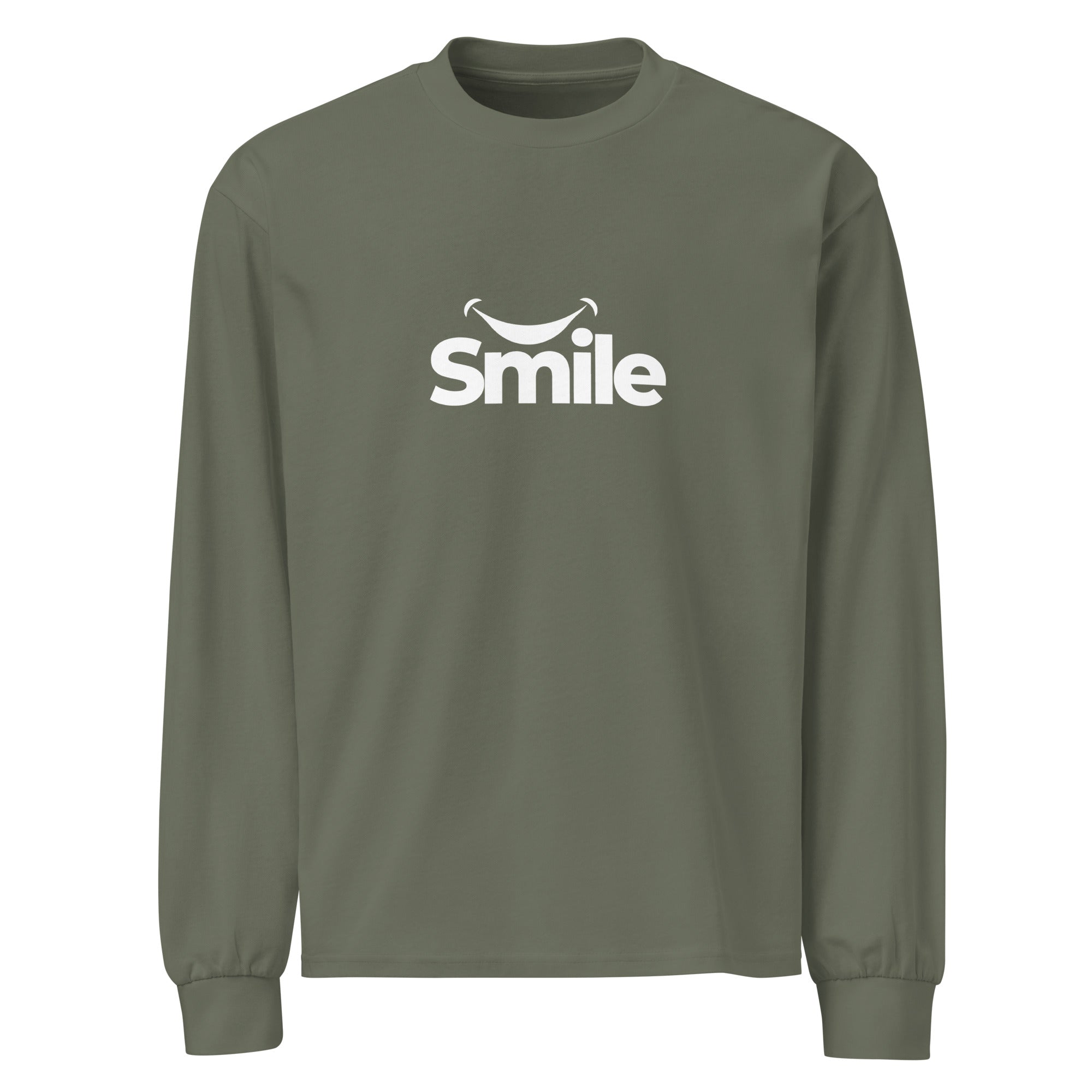 Unisex Premium Heavyweight Long Sleeve Shirt | Smile Cypress long sleeve shirt AwRans Clothing unisex-premium-heavyweight-long-sleeve-shirt-cypress-front-67f29f01b7bff