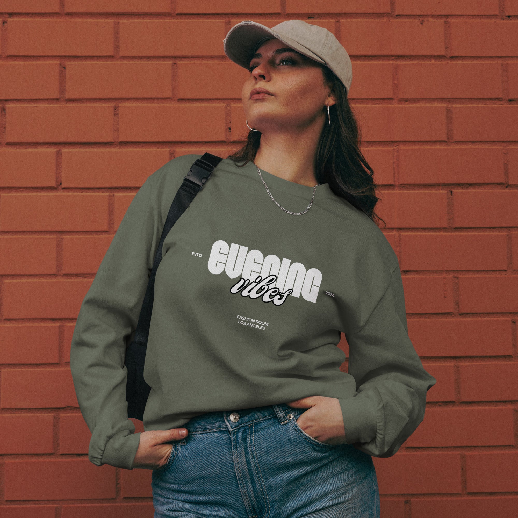 Unisex Premium Heavyweight Long Sleeve Shirt | Evening Vibes long sleeve shirt AwRans Clothing unisex-premium-heavyweight-long-sleeve-shirt-cypress-front-67f2c417074f6