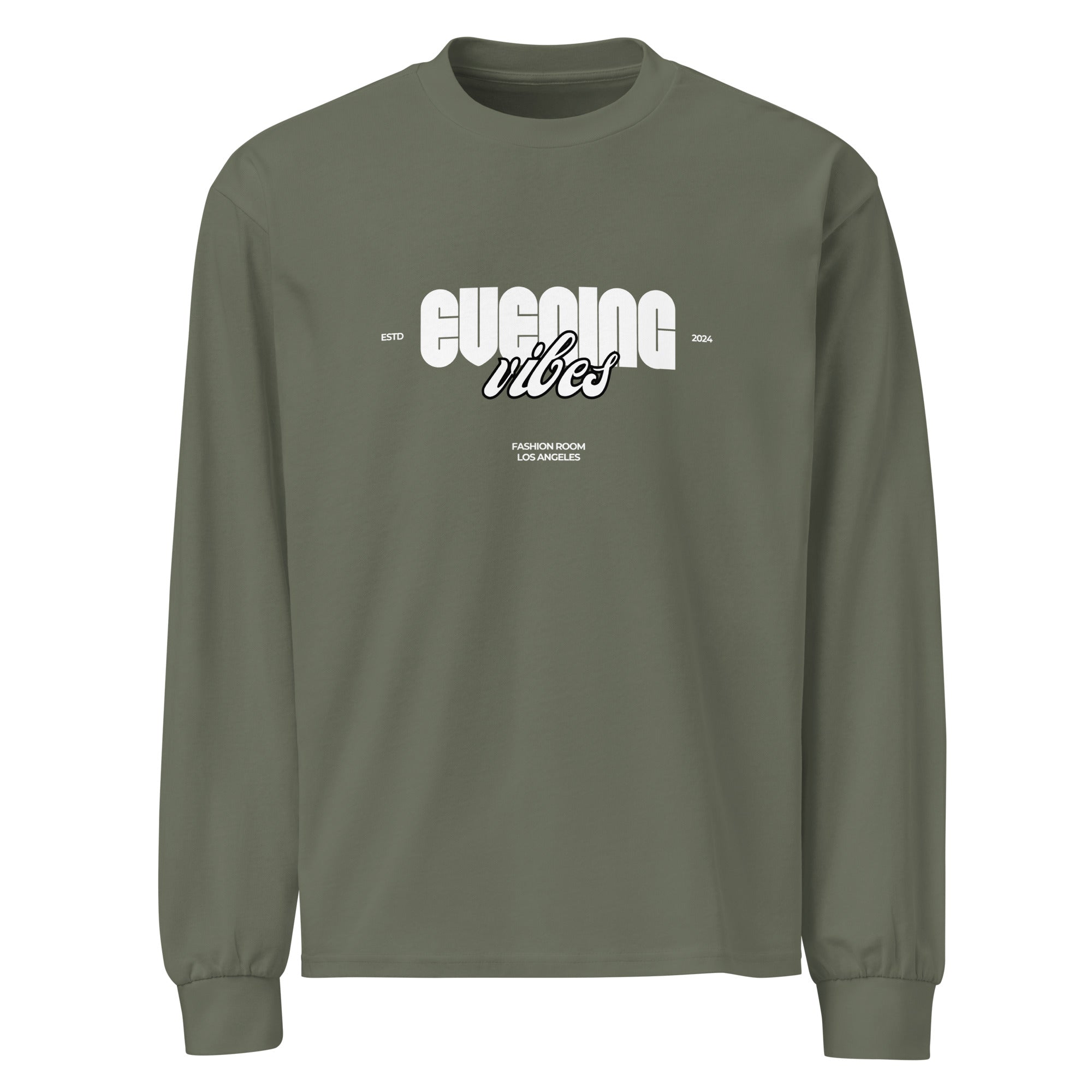 Unisex Premium Heavyweight Long Sleeve Shirt | Evening Vibes Cypress long sleeve shirt AwRans Clothing unisex-premium-heavyweight-long-sleeve-shirt-cypress-front-67f2c41733ec7