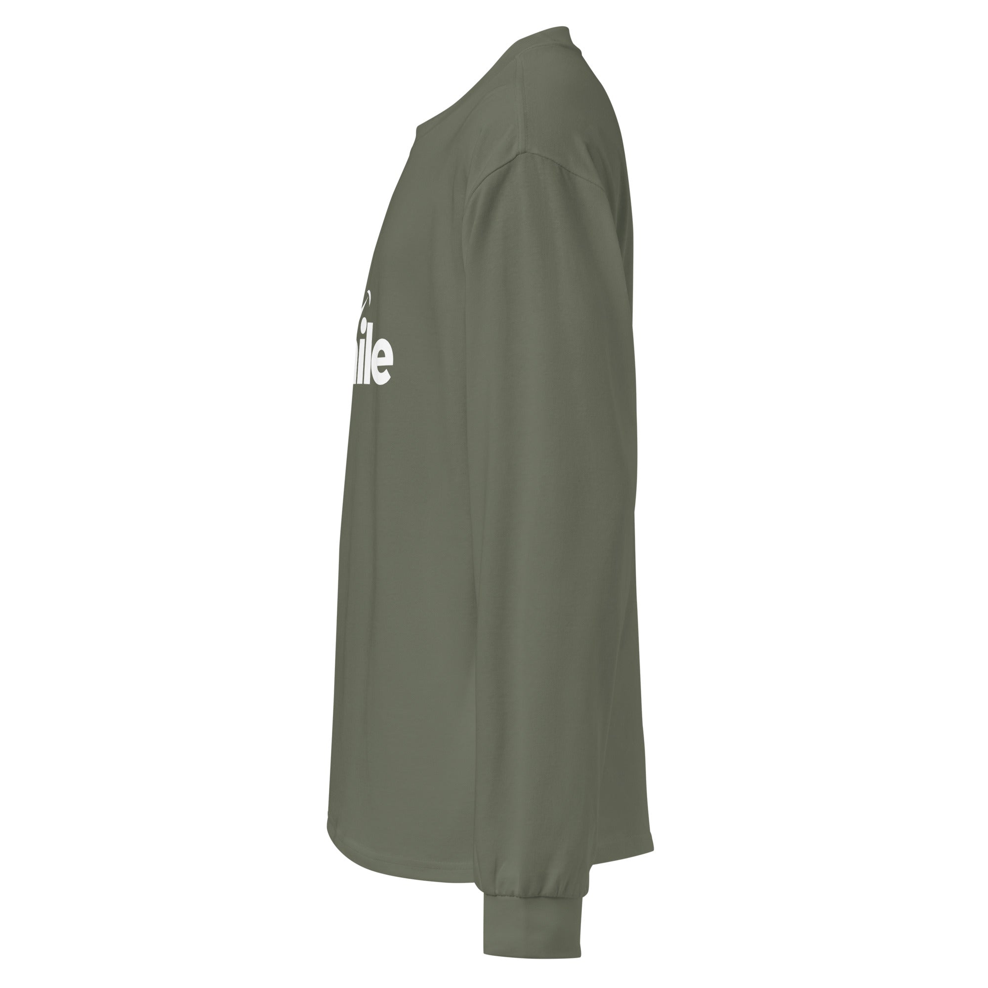 Unisex Premium Heavyweight Long Sleeve Shirt | Smile long sleeve shirt AwRans Clothing unisex-premium-heavyweight-long-sleeve-shirt-cypress-left-67f29f01b886a