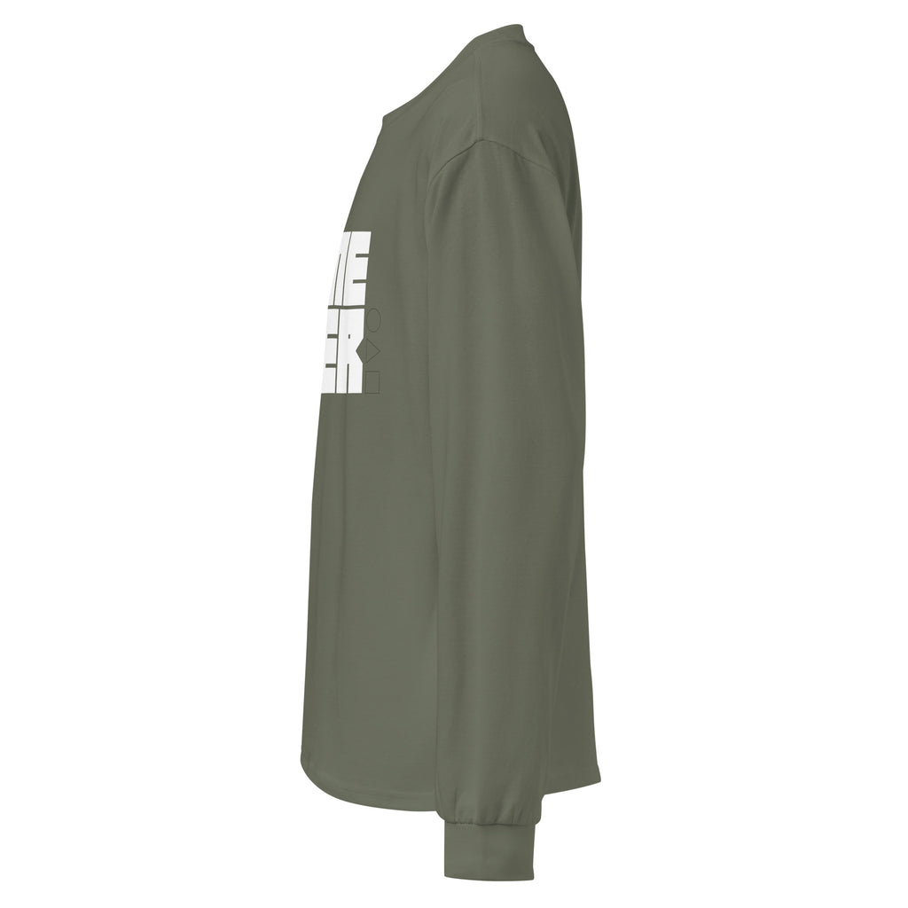 Unisex Premium Heavyweight Long Sleeve Shirt | Game Over long sleeve shirt AwRans Clothing unisex-premium-heavyweight-long-sleeve-shirt-cypress-left-67f2c242c45d9