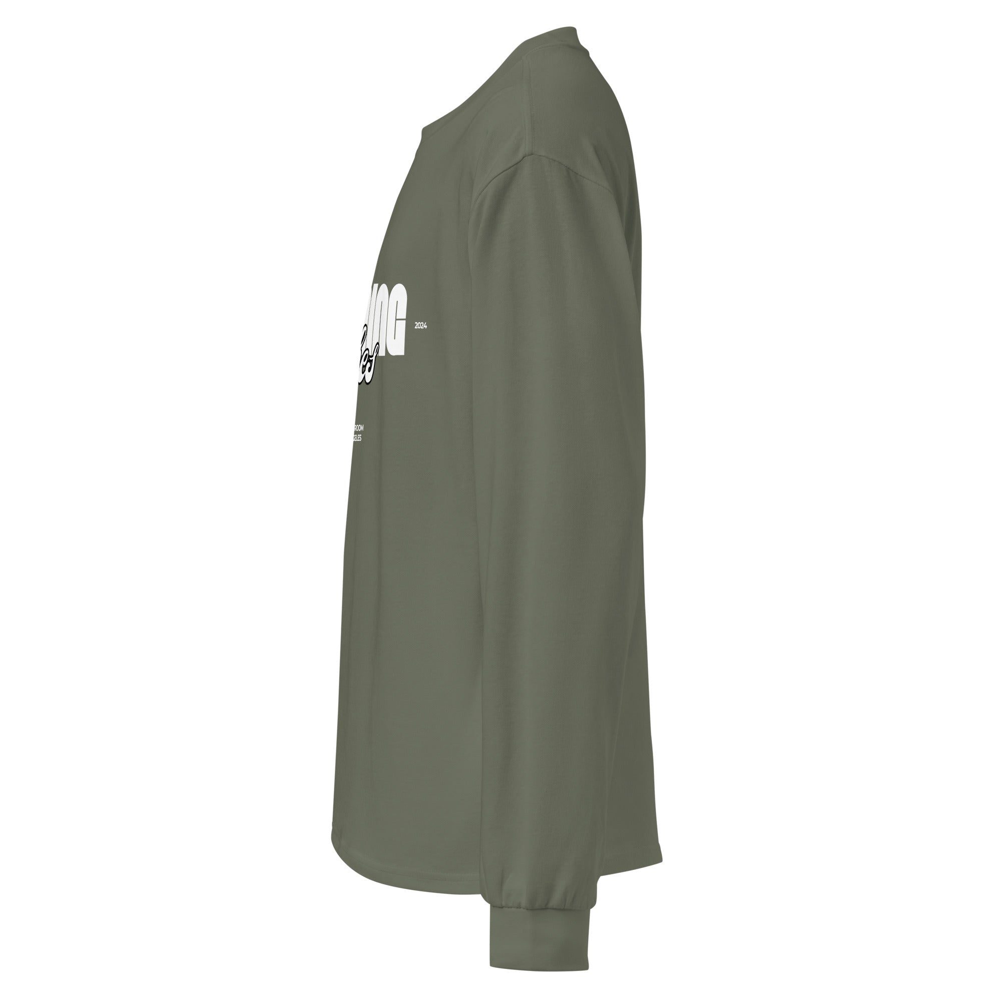 Unisex Premium Heavyweight Long Sleeve Shirt | Evening Vibes long sleeve shirt AwRans Clothing unisex-premium-heavyweight-long-sleeve-shirt-cypress-left-67f2c41734c74