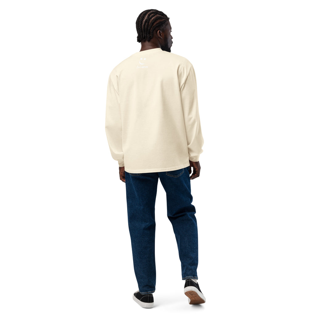Unisex Premium Heavyweight Long Sleeve Shirt | Love Forever long sleeve shirt AwRans Clothing unisex-premium-heavyweight-long-sleeve-shirt-ecru-back-67f2c2d8a4f99