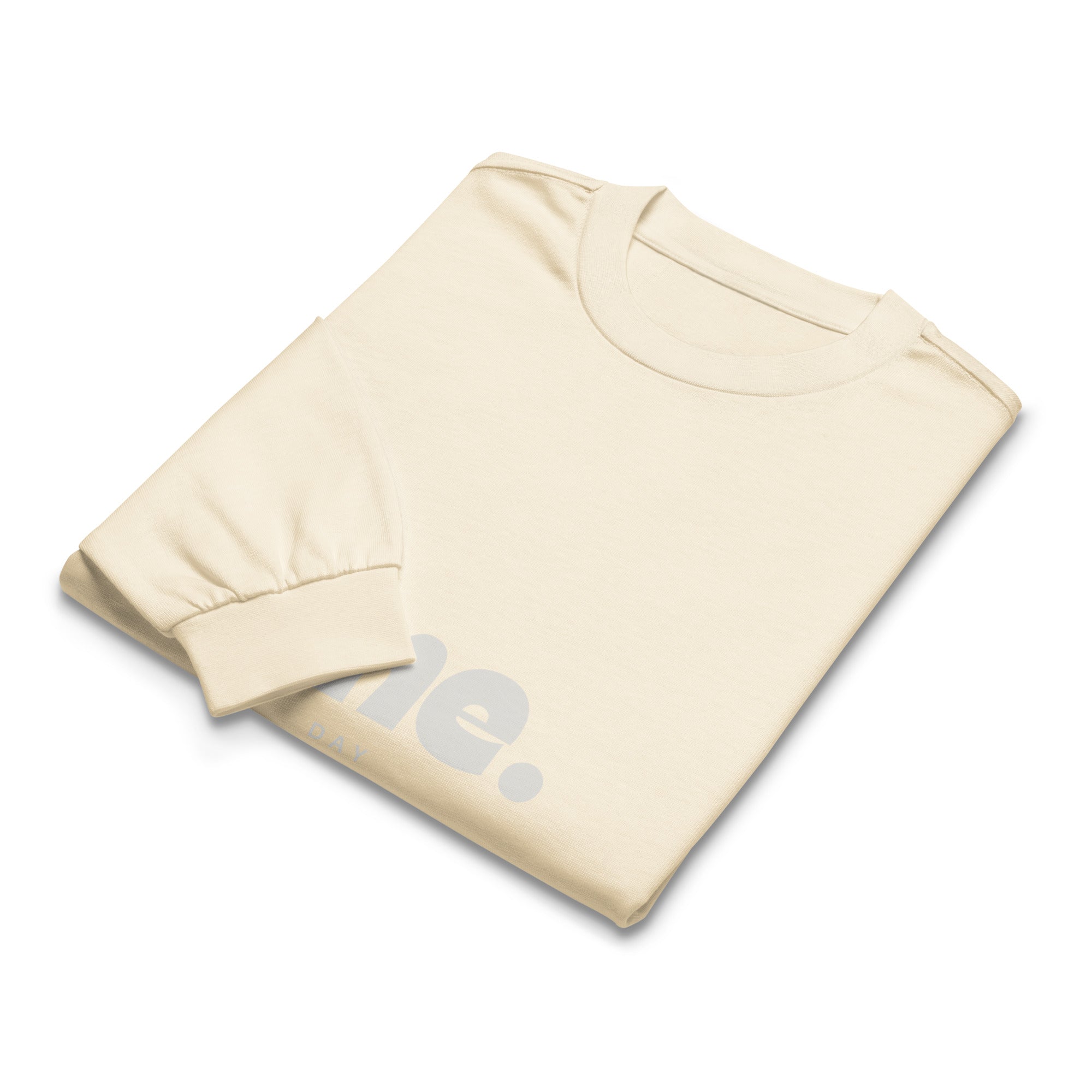 Unisex Premium Heavyweight Long Sleeve Shirt | One Day long sleeve shirt AwRans Clothing unisex-premium-heavyweight-long-sleeve-shirt-ecru-front-67eaaaf8bc891