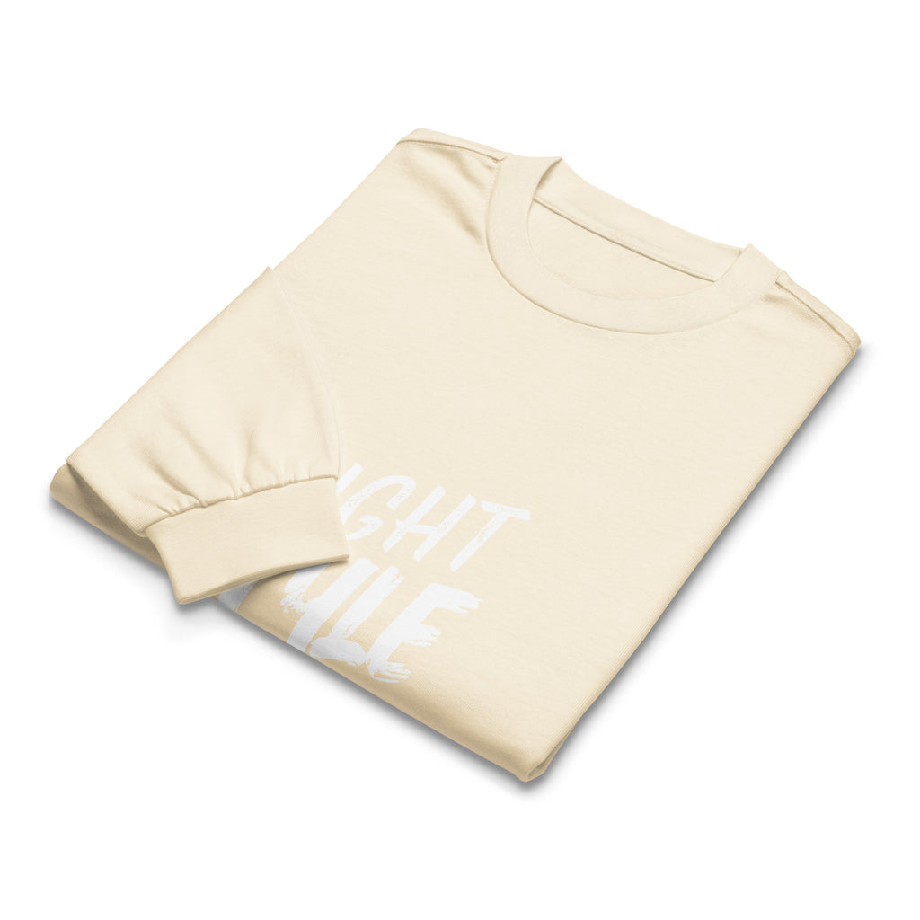 Unisex Premium Heavyweight Long Sleeve Shirt | Night Style long sleeve shirt AwRans Clothing unisex-premium-heavyweight-long-sleeve-shirt-ecru-front-67eaaba7d11b0
