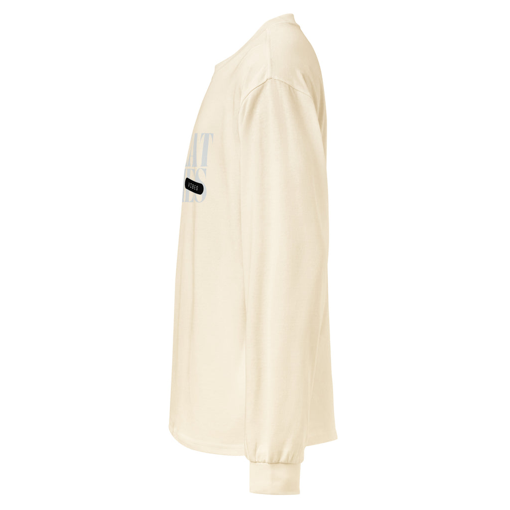 Unisex Premium Heavyweight Long Sleeve Shirt | My Vibes Great Time long sleeve shirt AwRans Clothing unisex-premium-heavyweight-long-sleeve-shirt-ecru-left-67f2a050d3896