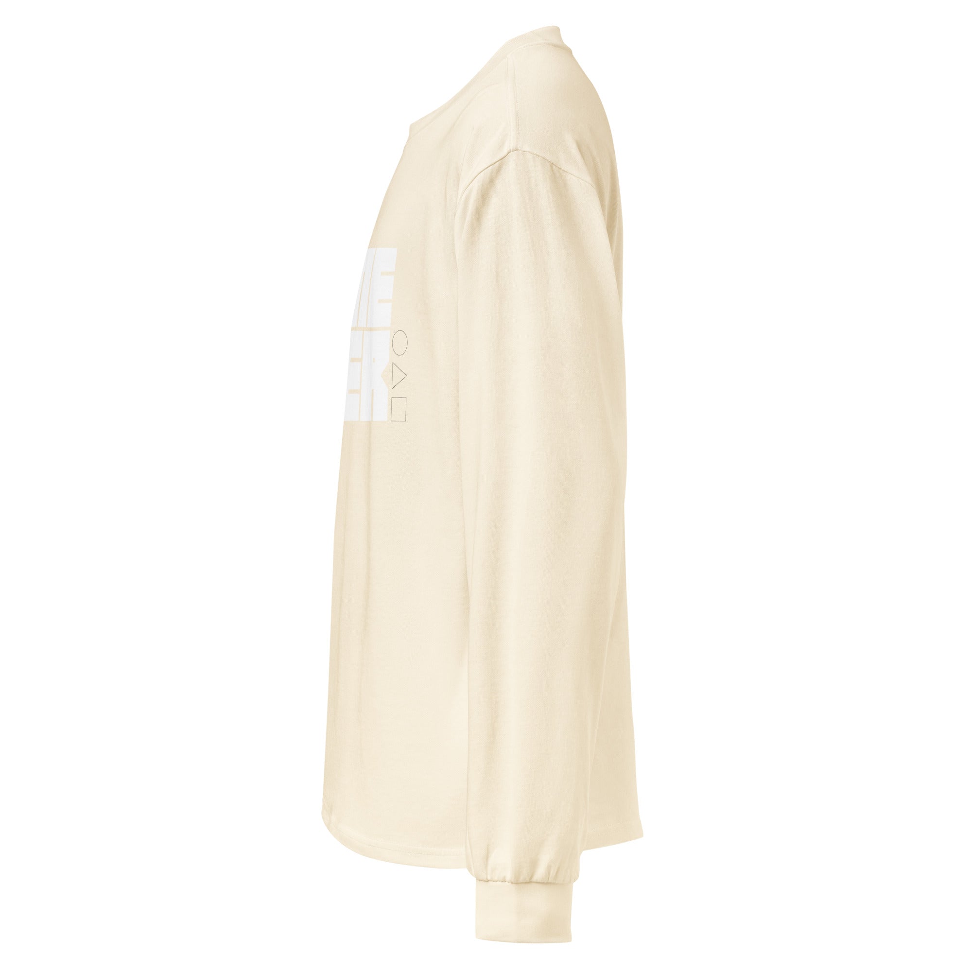 Unisex Premium Heavyweight Long Sleeve Shirt | Game Over long sleeve shirt AwRans Clothing unisex-premium-heavyweight-long-sleeve-shirt-ecru-left-67f2c242cc809